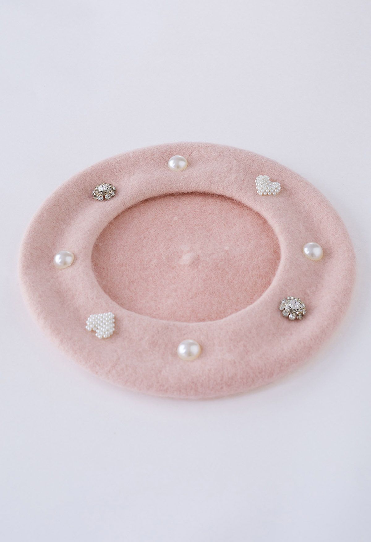 Perlenbeet mit Strass-Dekor in Rosa