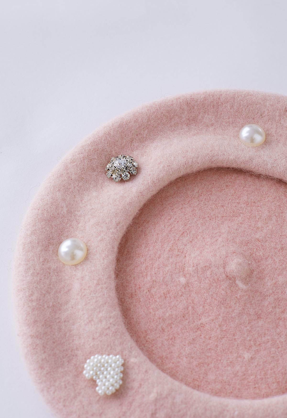 Perlenbeet mit Strass-Dekor in Rosa