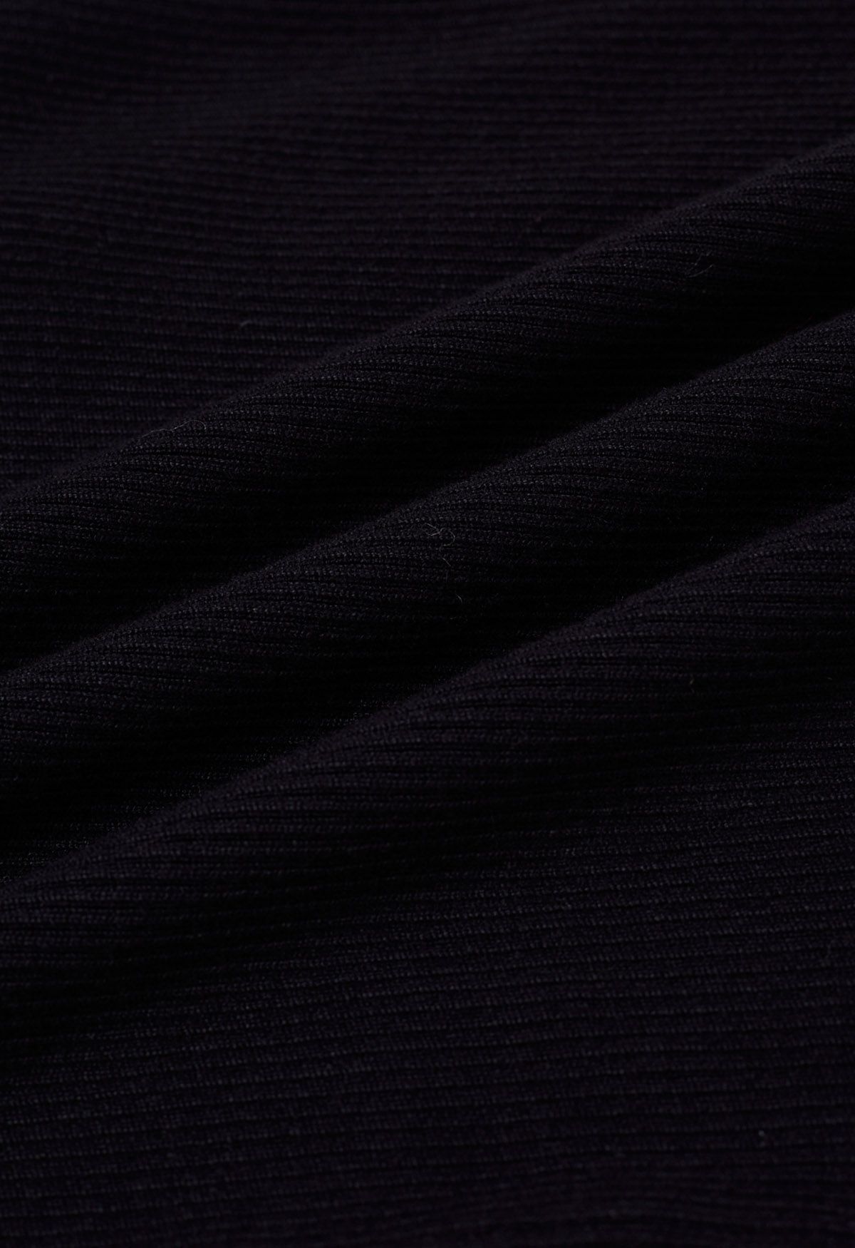 Farbblock-Strickoberteil mit quadratischem Ausschnitt und Kragen in Schwarz