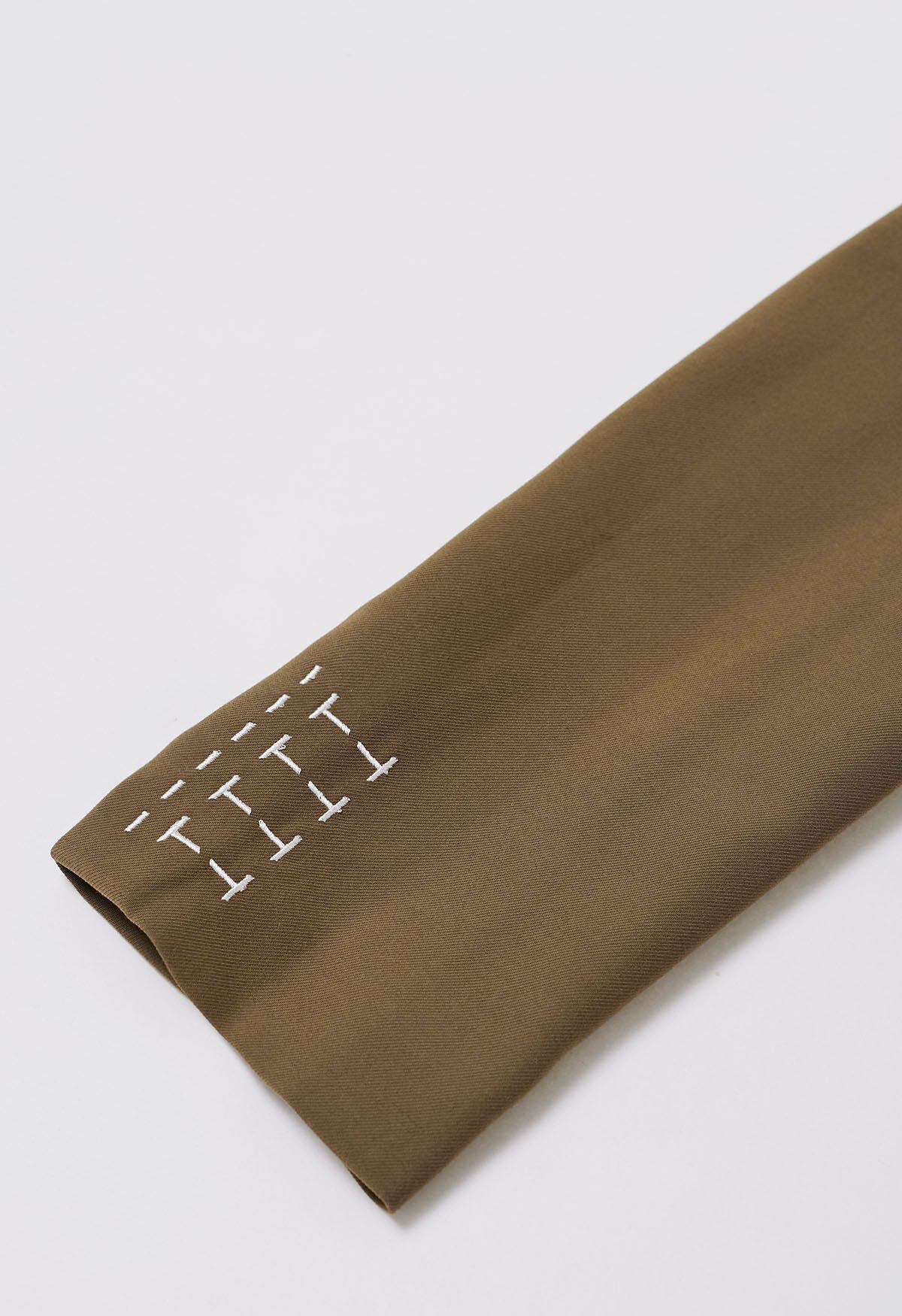 Trendiger zweireihiger Longline-Mantel mit Gürtel in Braun