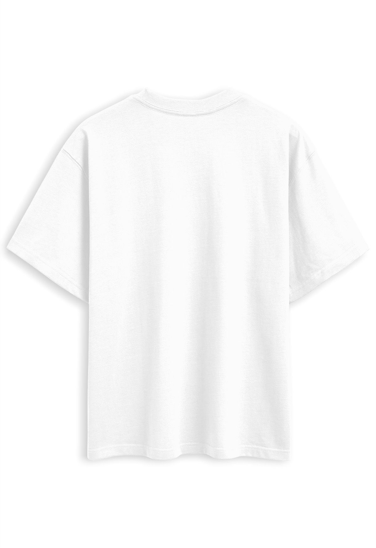 Bedrucktes Baumwoll-T-Shirt „Coffee Queen“ in Weiß