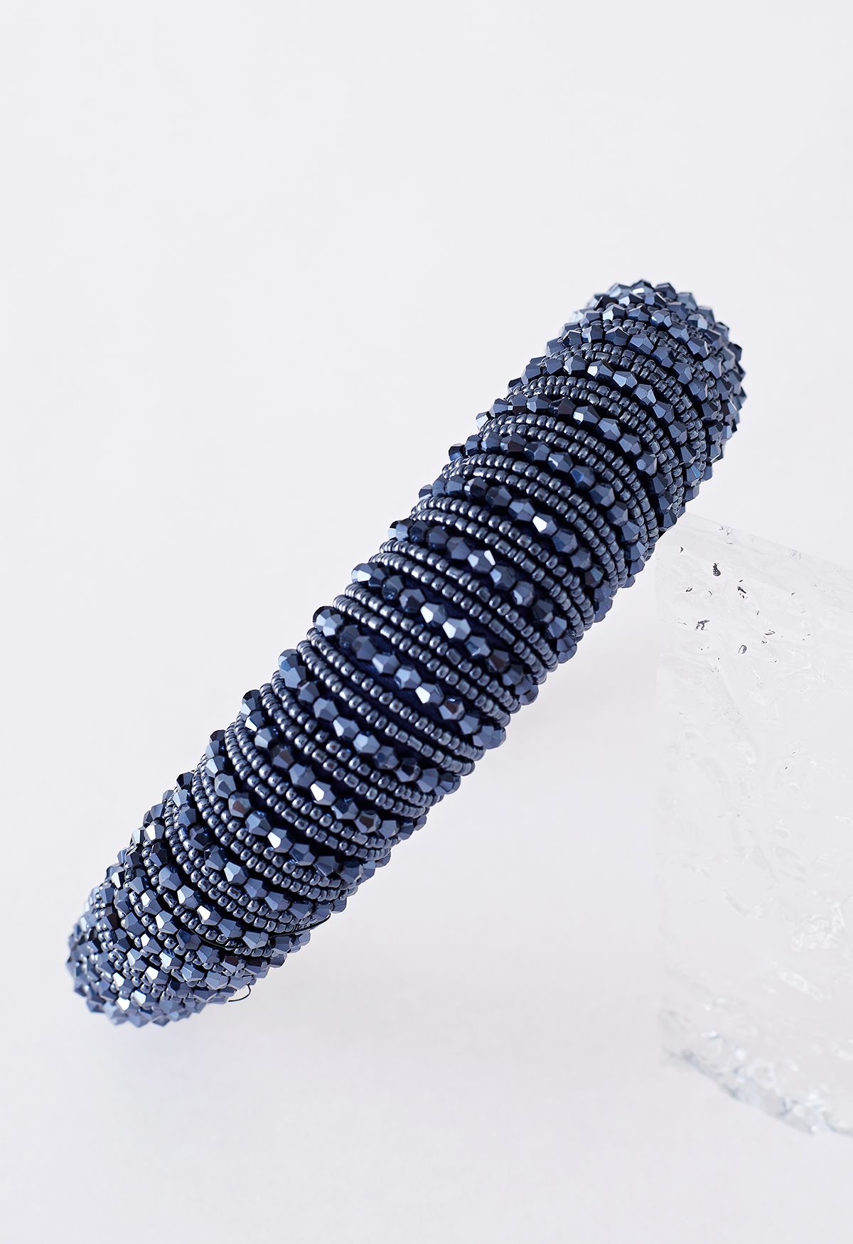Vollständiges Strass-Kristall-Stirnband in Marineblau