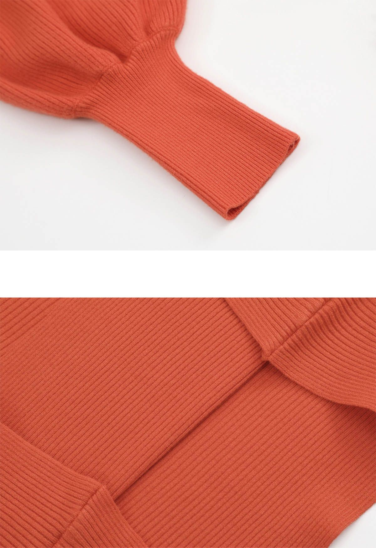 Rollkragenpullover mit Fledermausärmeln in Orange