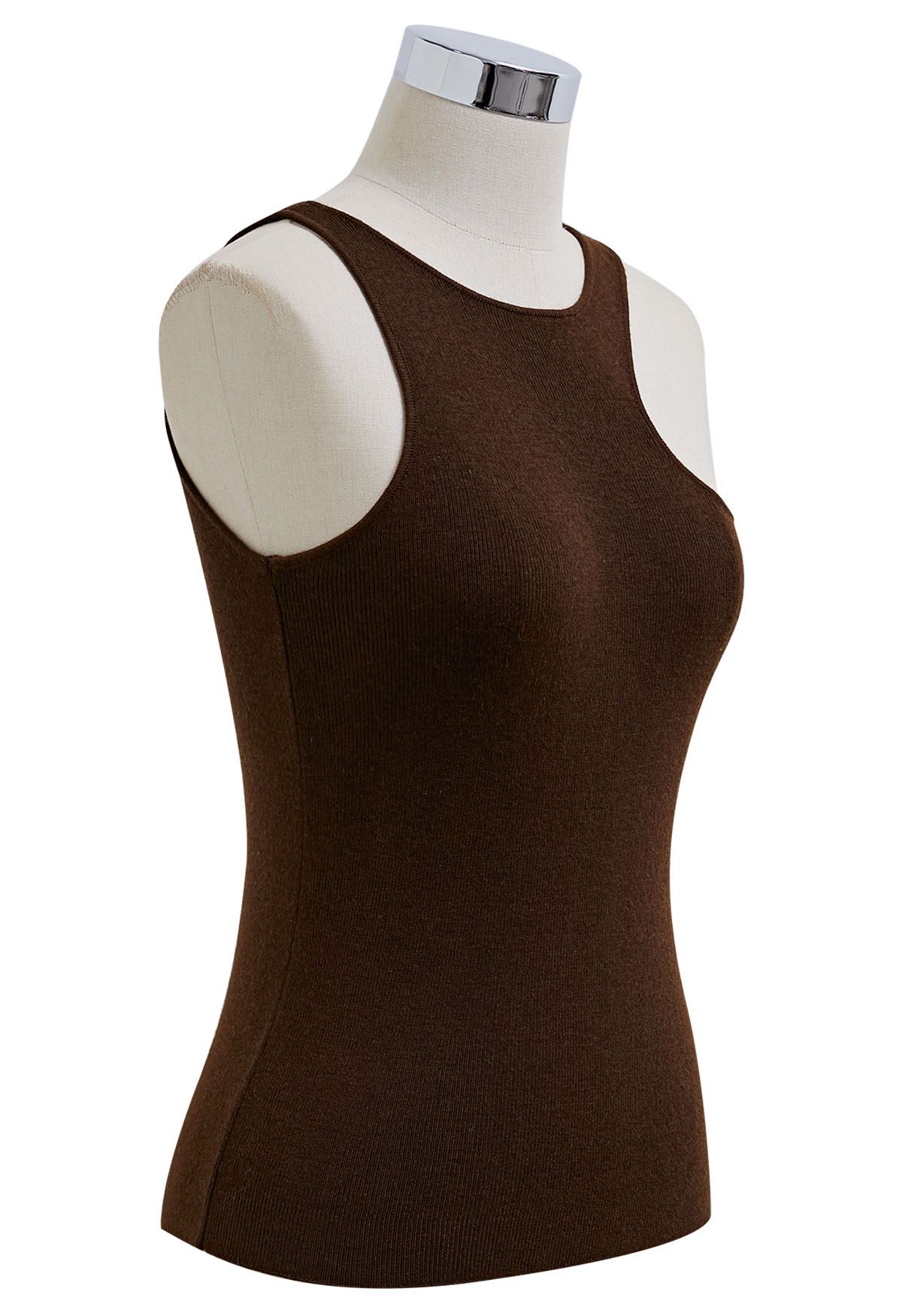 Schickes Impression-Strick-Tanktop in Braun