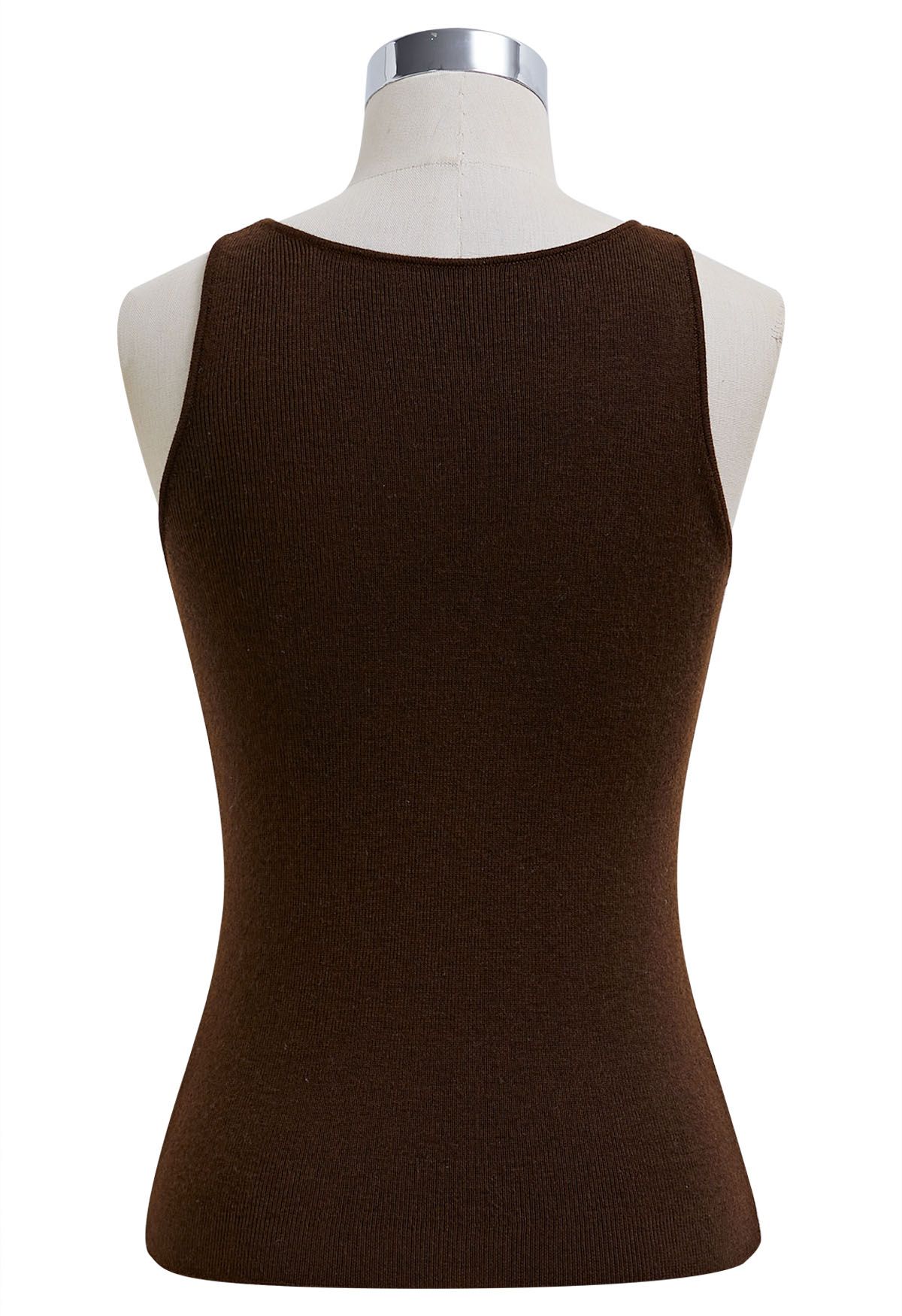 Schickes Impression-Strick-Tanktop in Braun