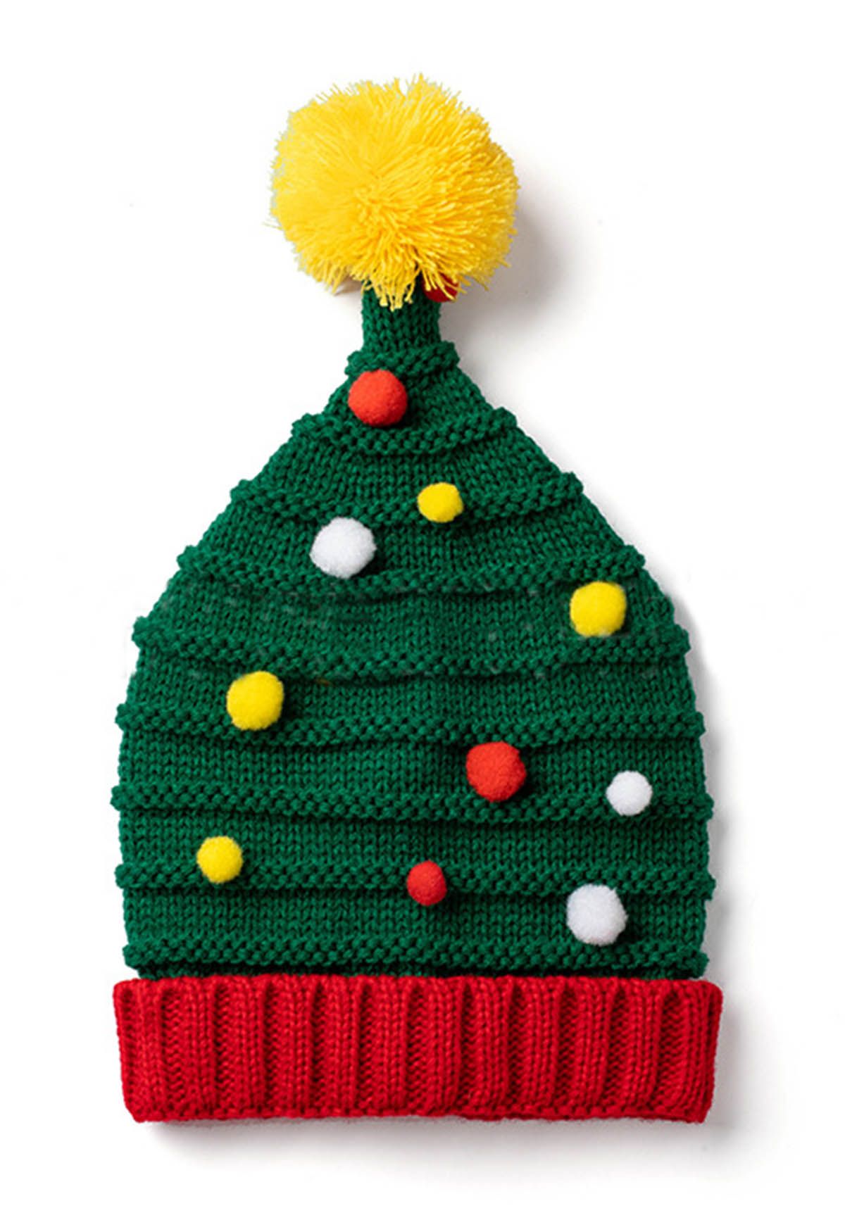Beanie-Mütze mit Weihnachtsbaum-Pom-Pom