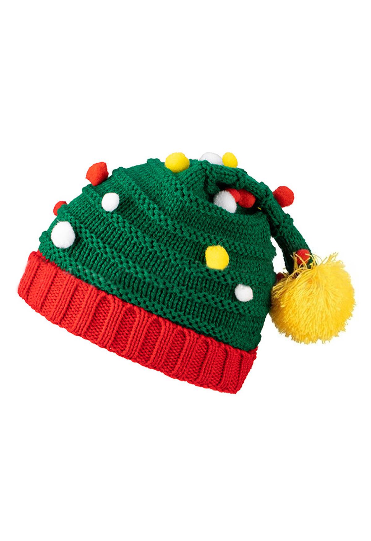 Beanie-Mütze mit Weihnachtsbaum-Pom-Pom