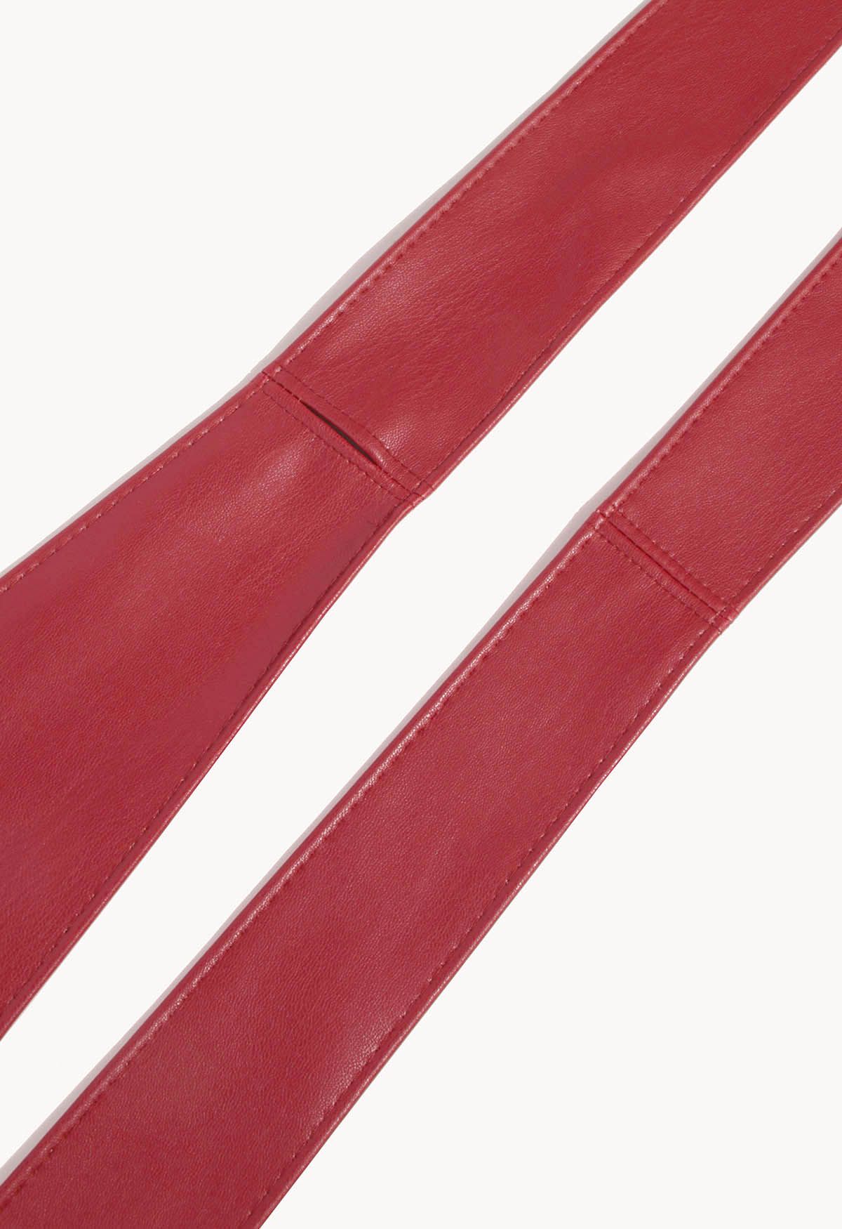Korsettgürtel aus Kunstleder mit Bindeknoten in Rot