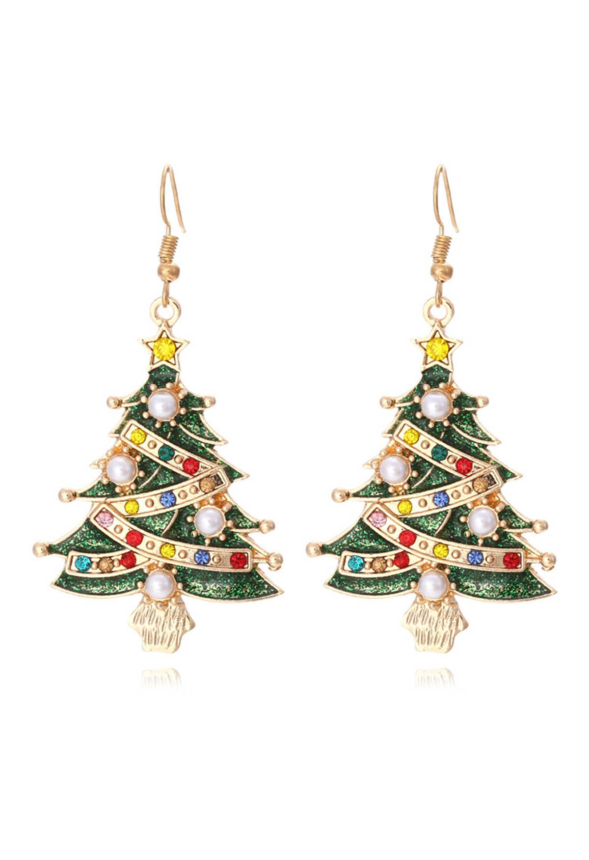 Glamouröse Weihnachtsbaum-Ölpest-Ohrringe
