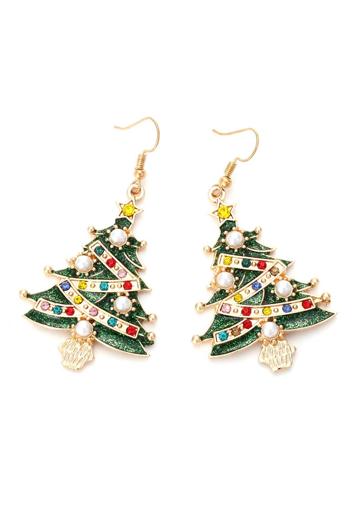 Glamouröse Weihnachtsbaum-Ölpest-Ohrringe