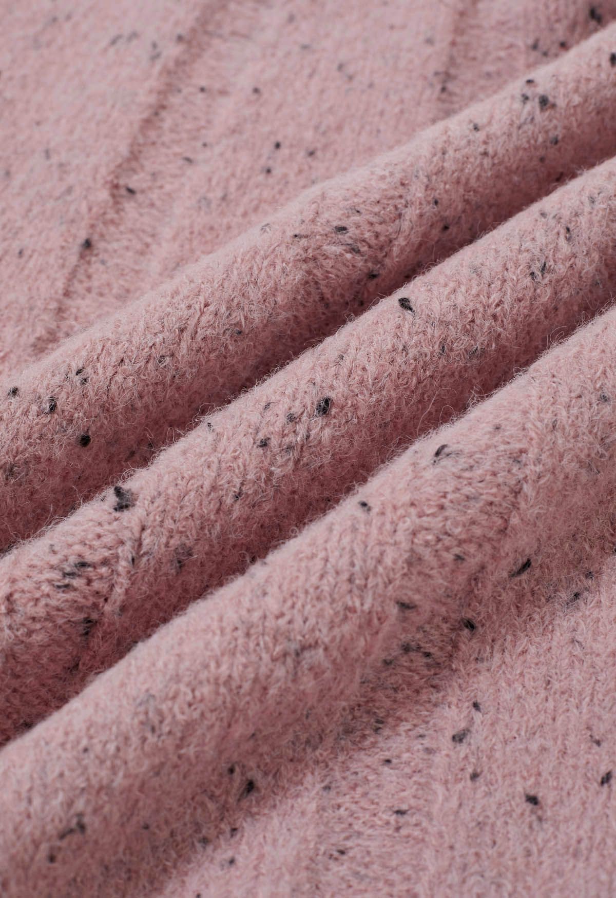 Gemütlicher gemischter Strickpullover mit überschnittenen Schultern in Rosa