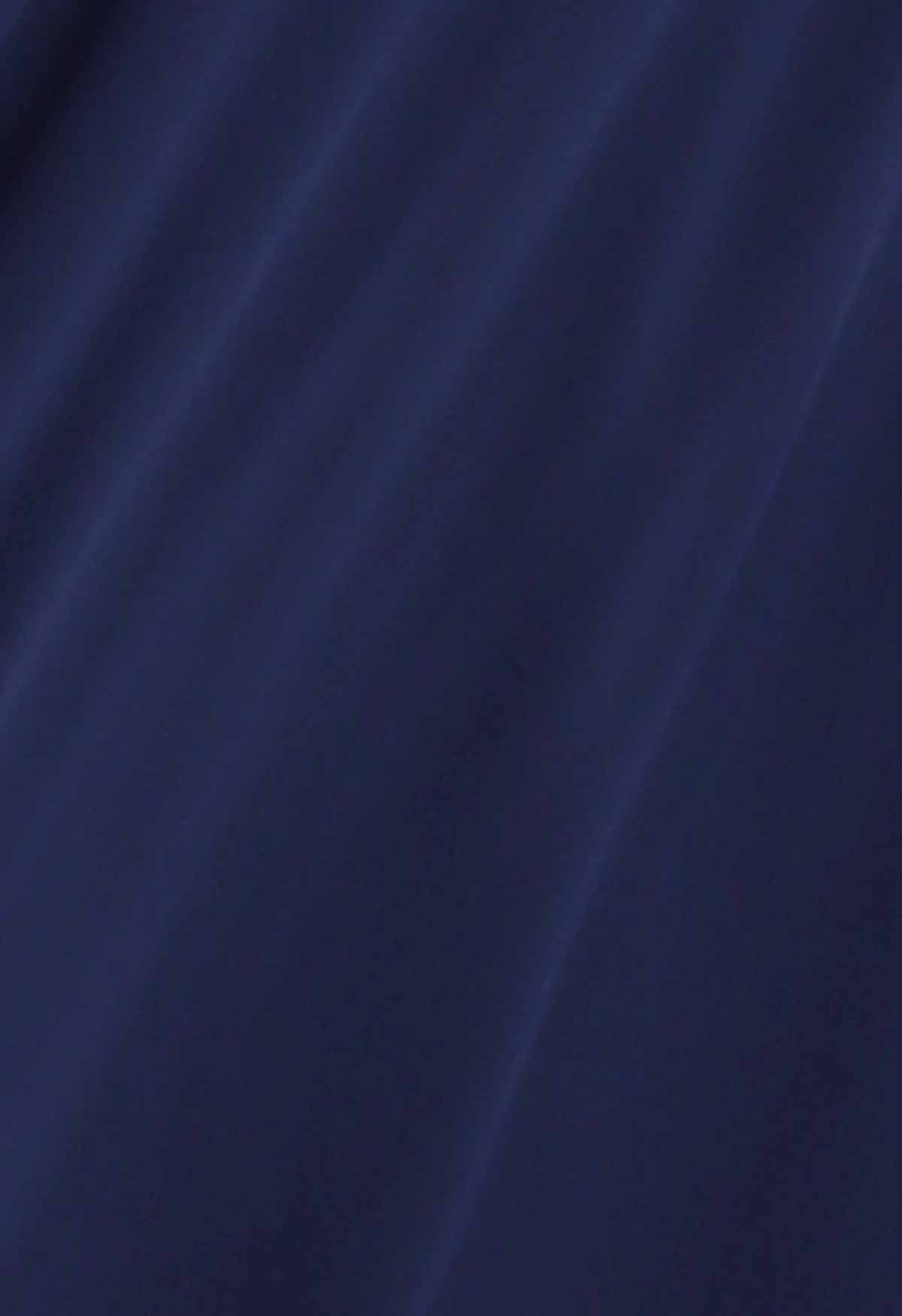 Exquisites Chiffon-Maxikleid mit Pailletten und V-Ausschnitt in Marineblau