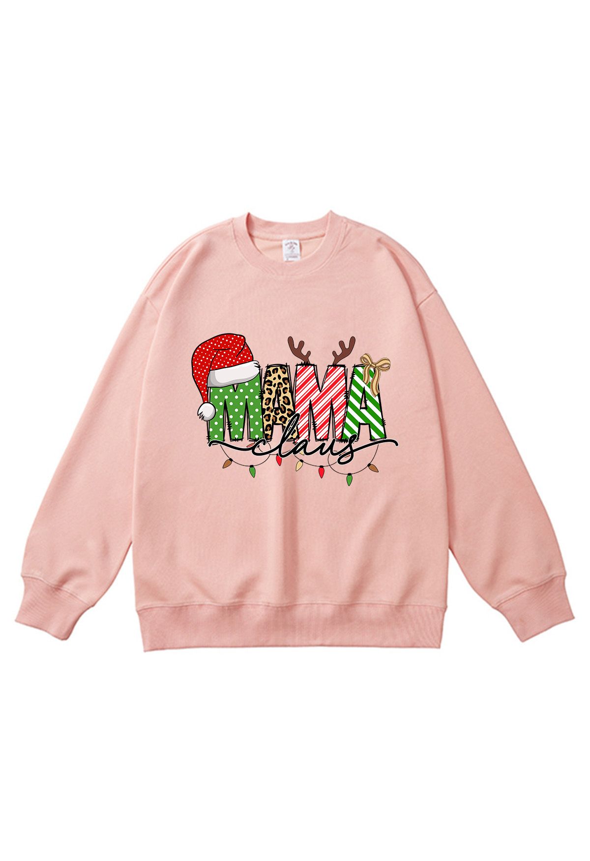 Bedrucktes Sweatshirt mit Weihnachtsstimmung und MAMA-Motiv