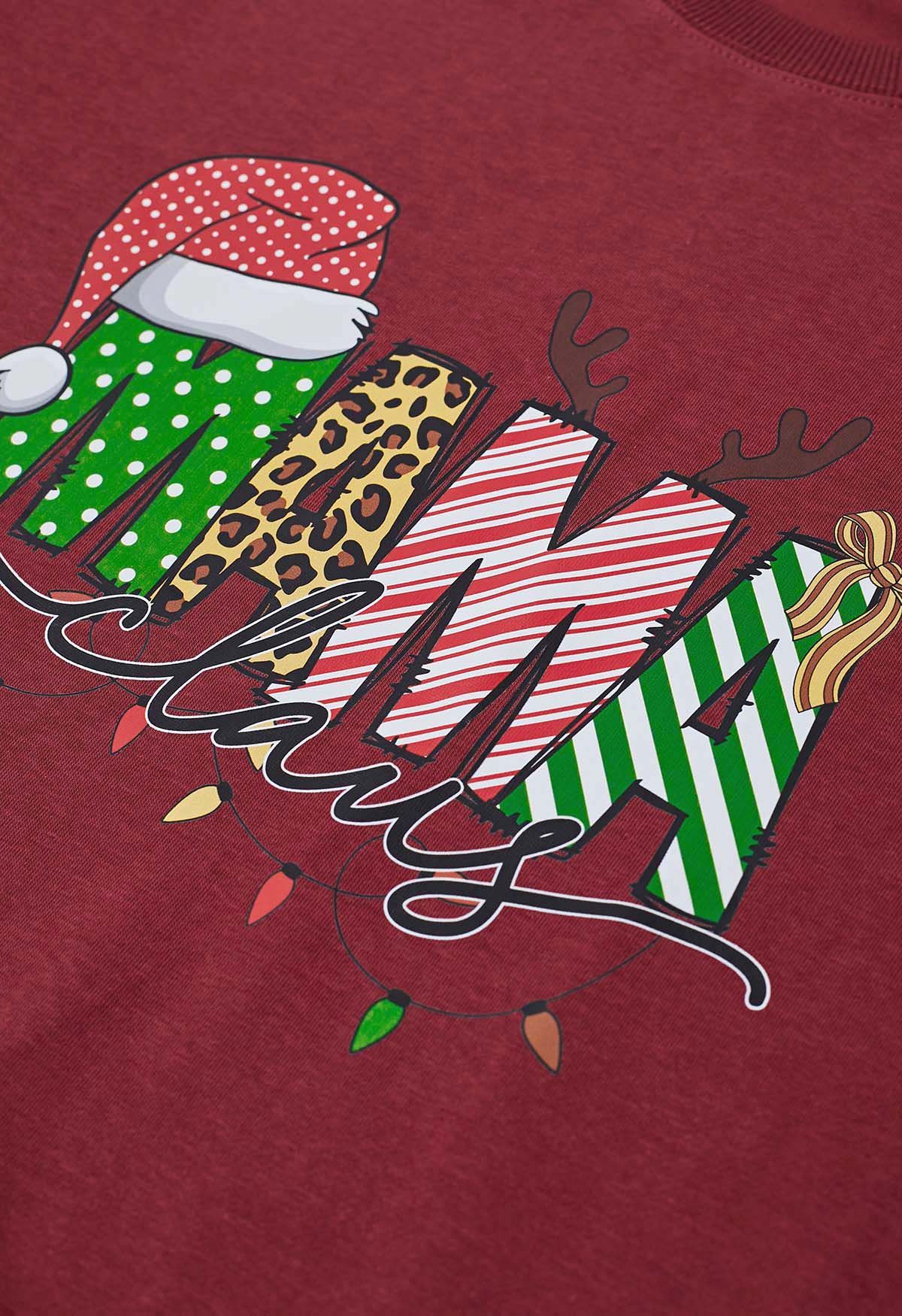 Bedrucktes Sweatshirt mit Weihnachtsstimmung und MAMA-Motiv