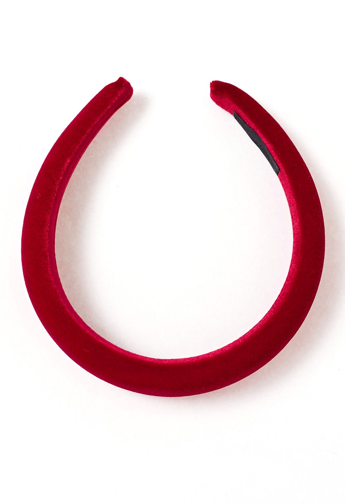 Glattes Samt-Schwamm-Stirnband in Rot