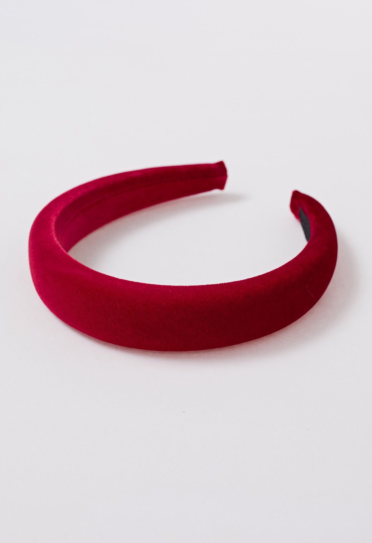 Glattes Samt-Schwamm-Stirnband in Rot