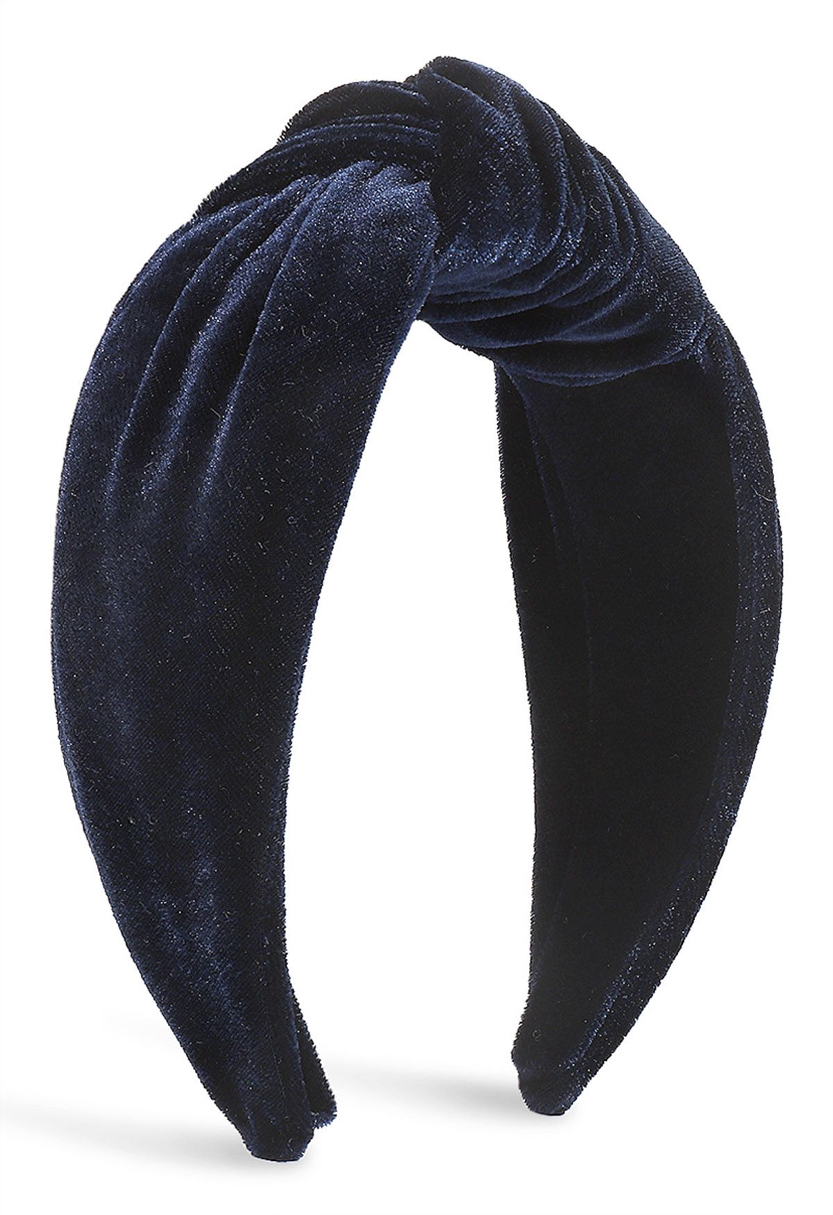 Schlankes, geknotetes Samt-Stirnband in Marineblau