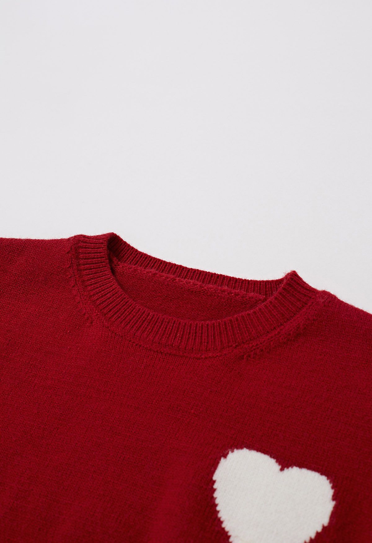 Sweet Heart Cozy Strickpullover in Rot