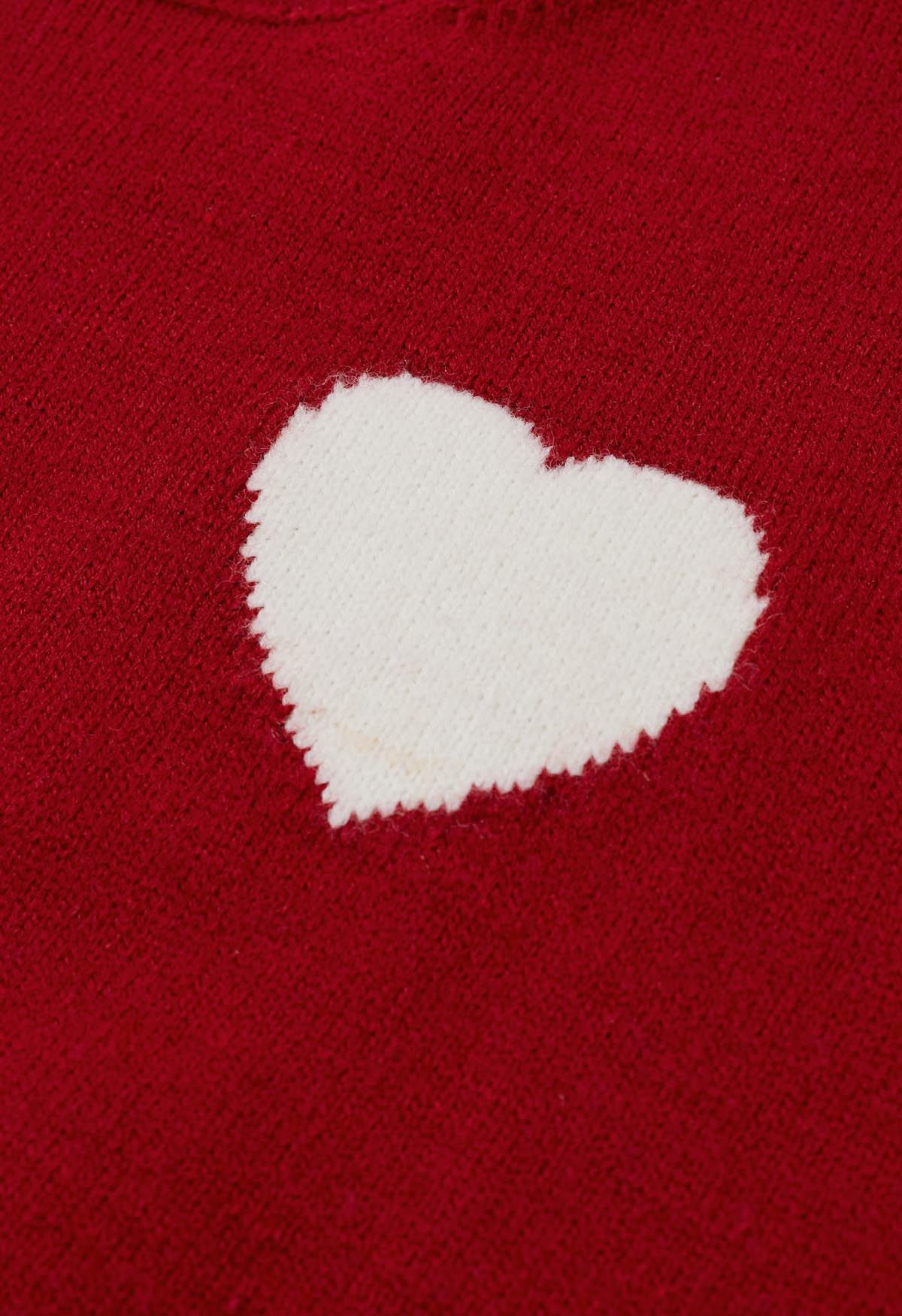 Sweet Heart Cozy Strickpullover in Rot