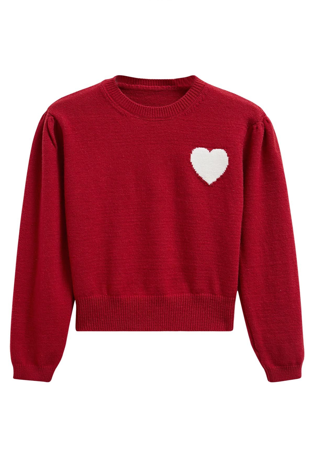 Sweet Heart Cozy Strickpullover in Rot