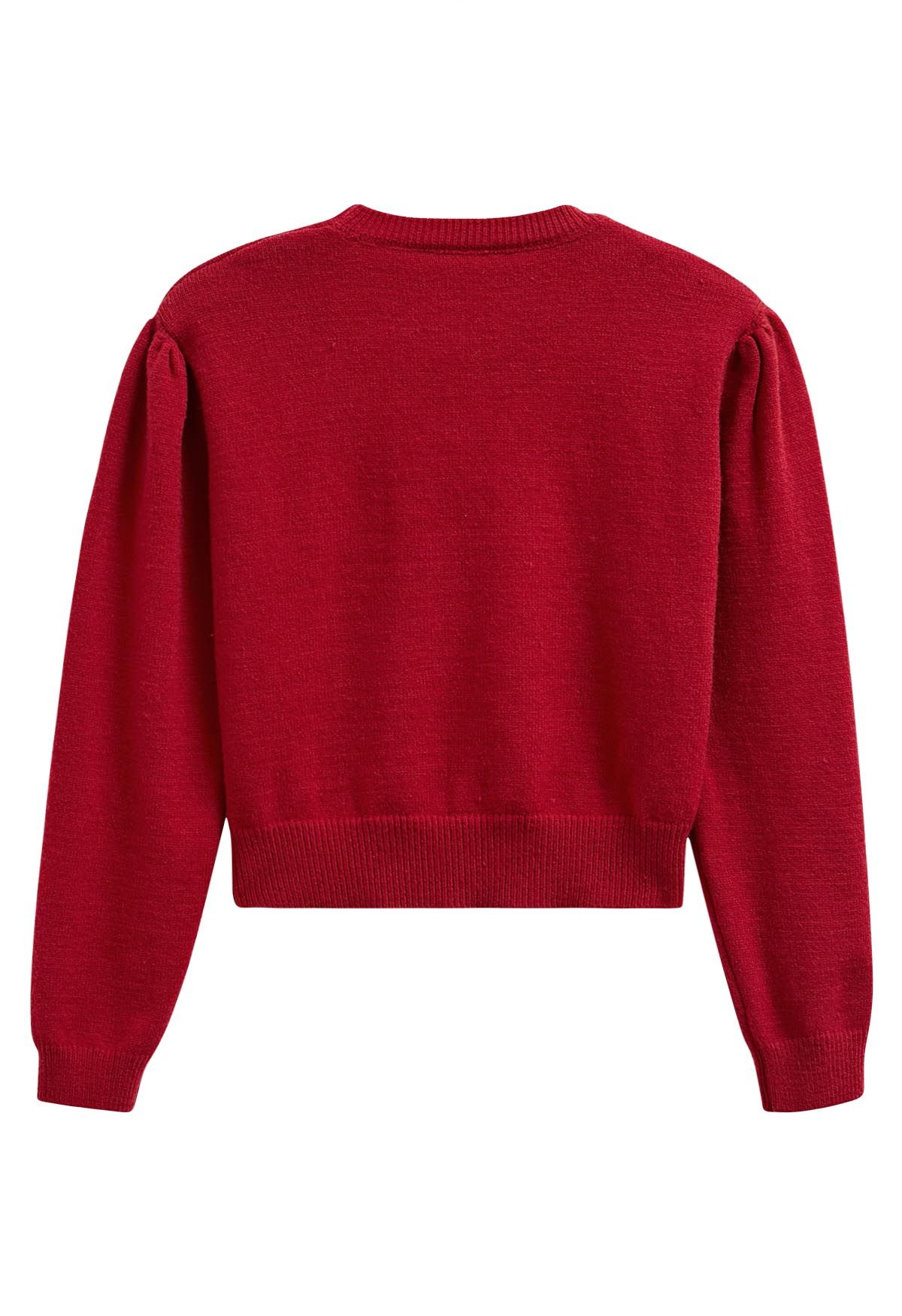 Sweet Heart Cozy Strickpullover in Rot