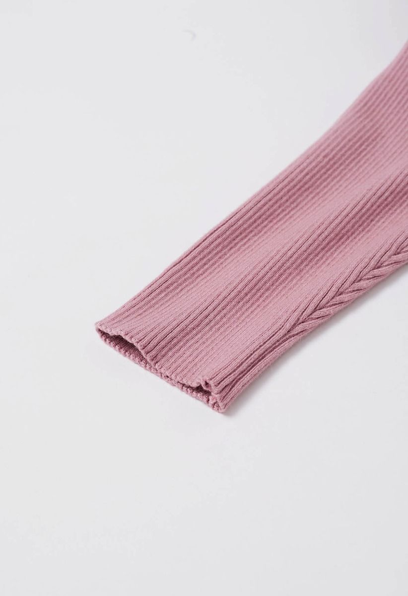 Cami-Oberteil mit Federbesatz und Pulloverärmel-Set in Pink