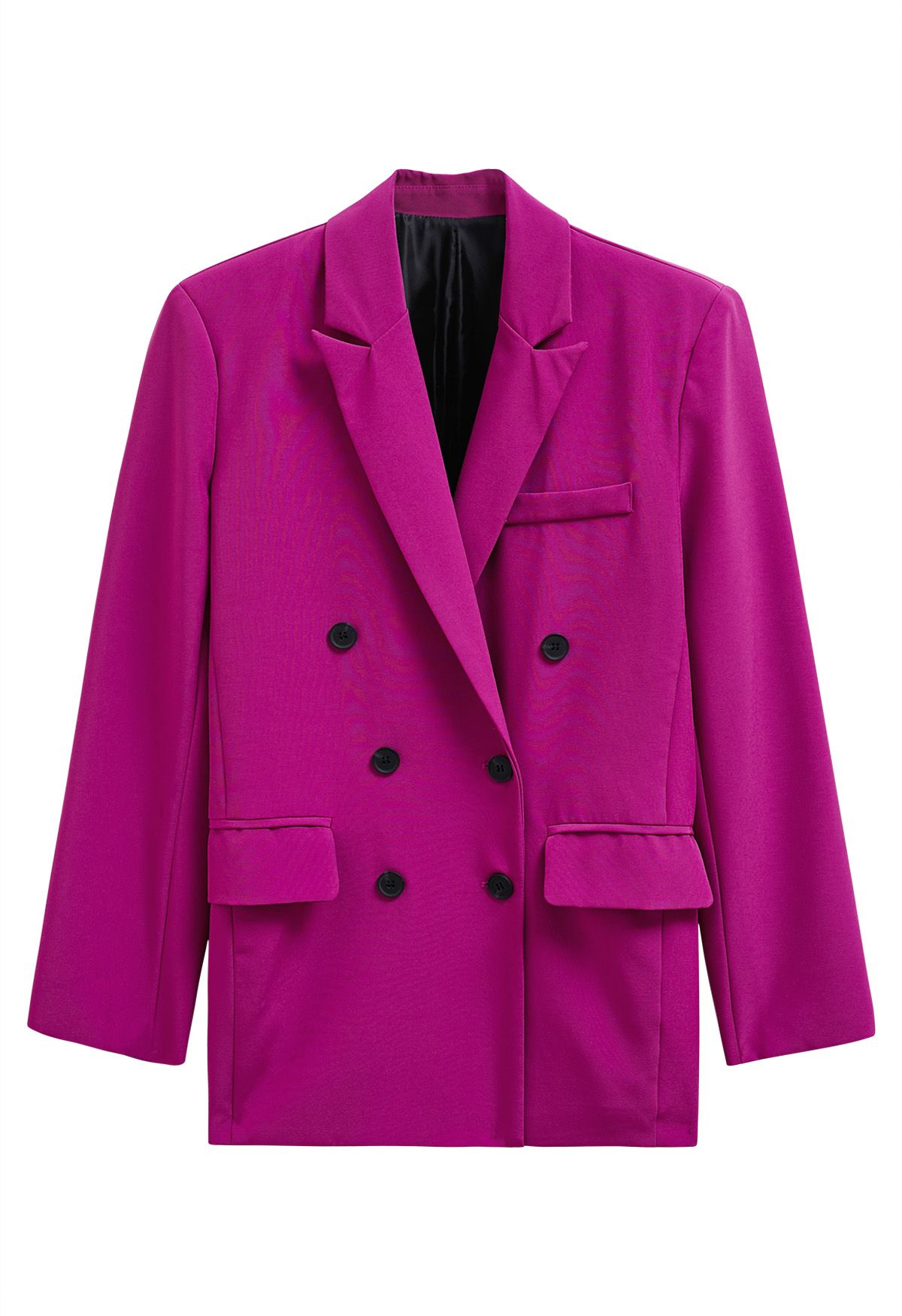 Faszinierender zweireihiger Blazer in Magenta