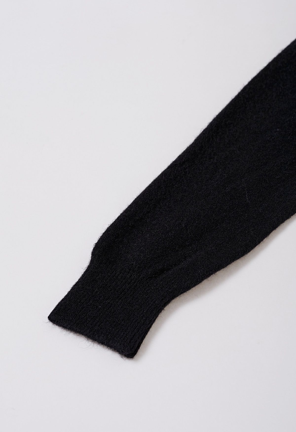 Spitzen-Set aus ärmellosem Top und Strickjacke mit V-Ausschnitt in Schwarz