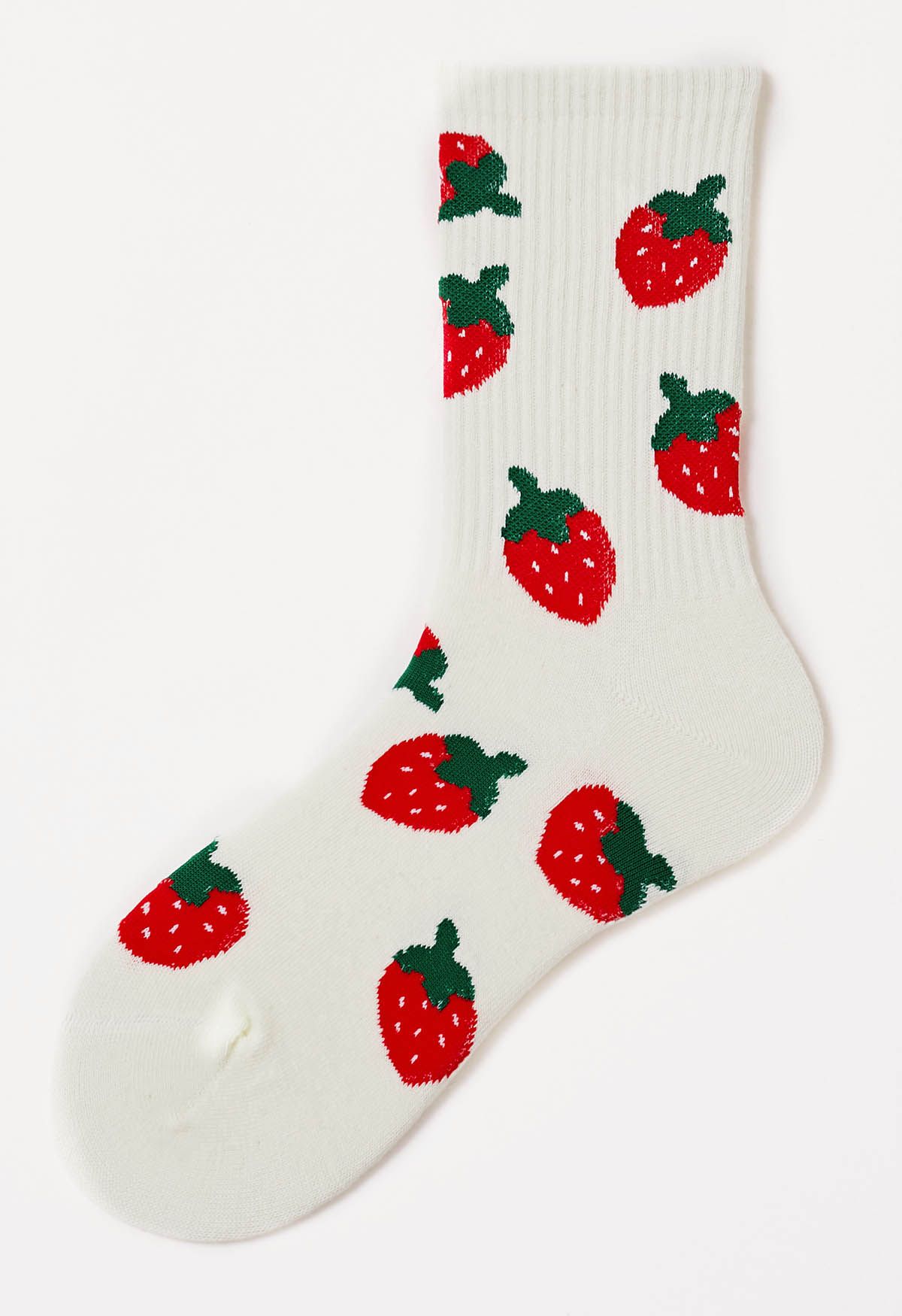 Cartoon-Erdbeer-Crew-Socken aus Baumwolle