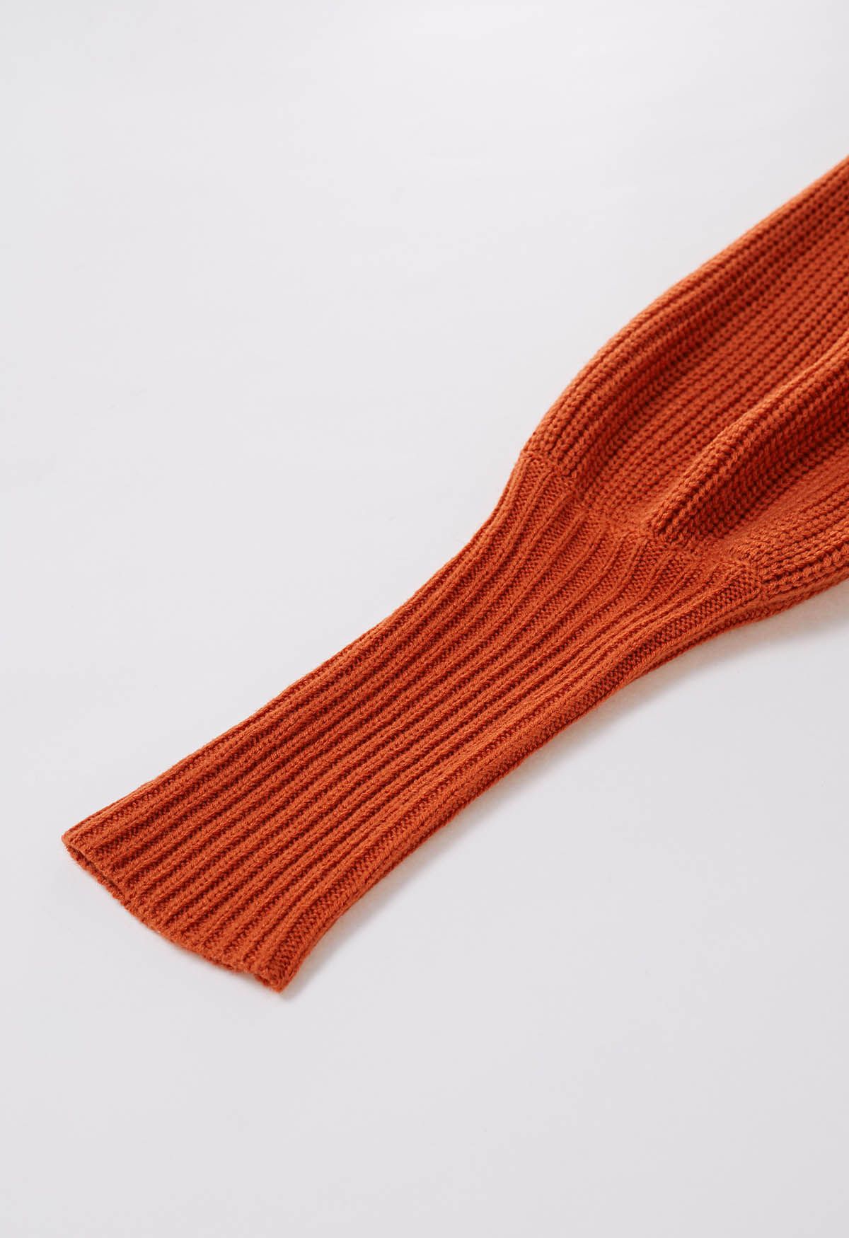 Wickel-Cardigan mit Laternenärmeln und Gürtel in Orange