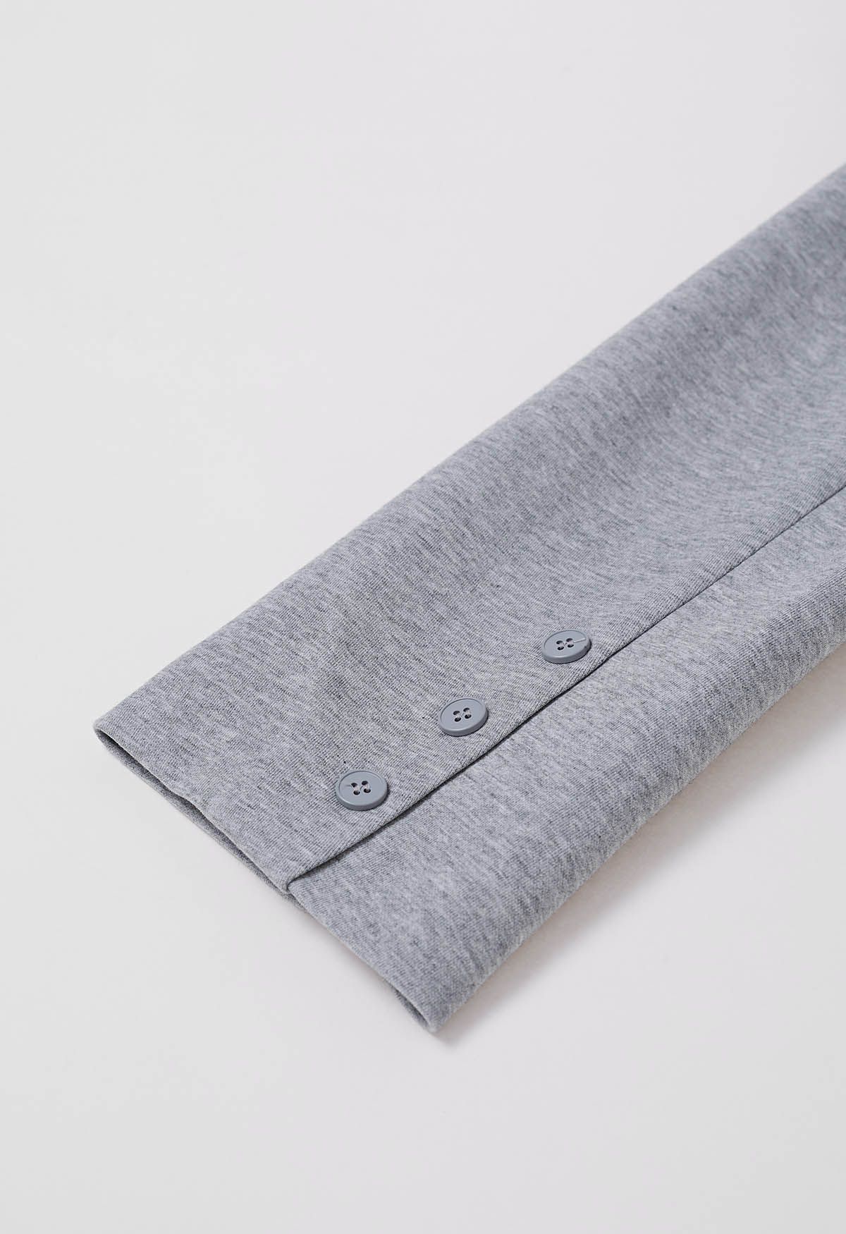 Blazer aus Baumwollmischung mit fallendem Revers in Grau