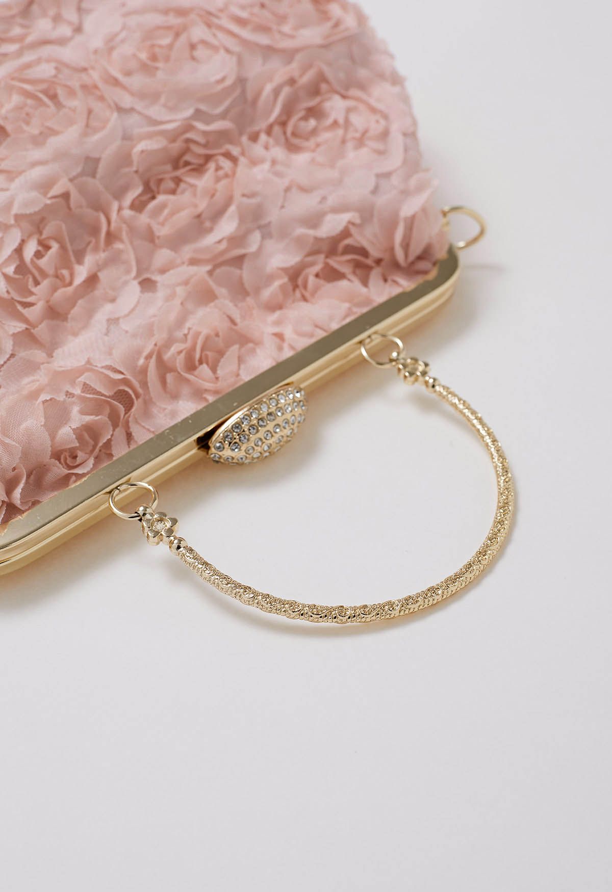 Elegante Rosenblüten-Clutch in Rosa