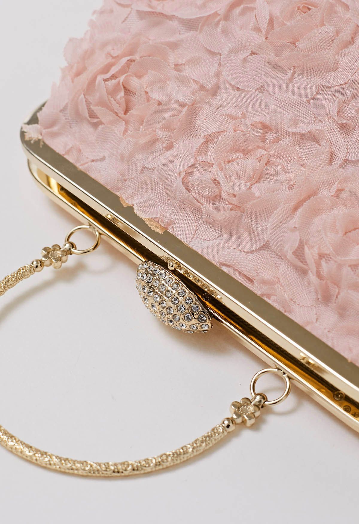 Elegante Rosenblüten-Clutch in Rosa