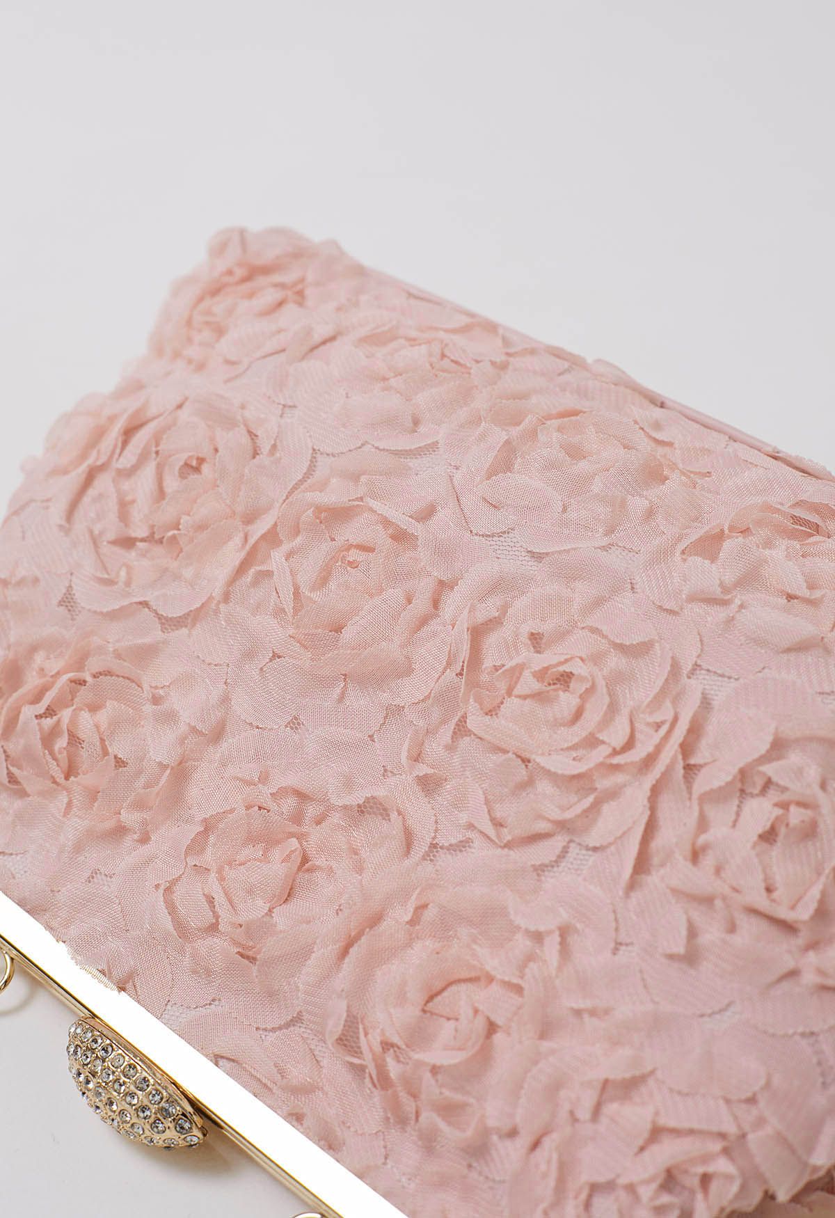 Elegante Rosenblüten-Clutch in Rosa