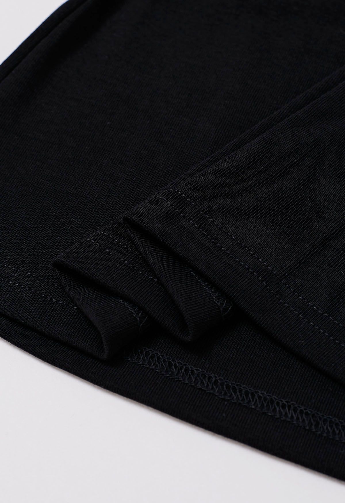 Farbblock-Top aus Baumwolle mit asymmetrischer Schulterpartie
