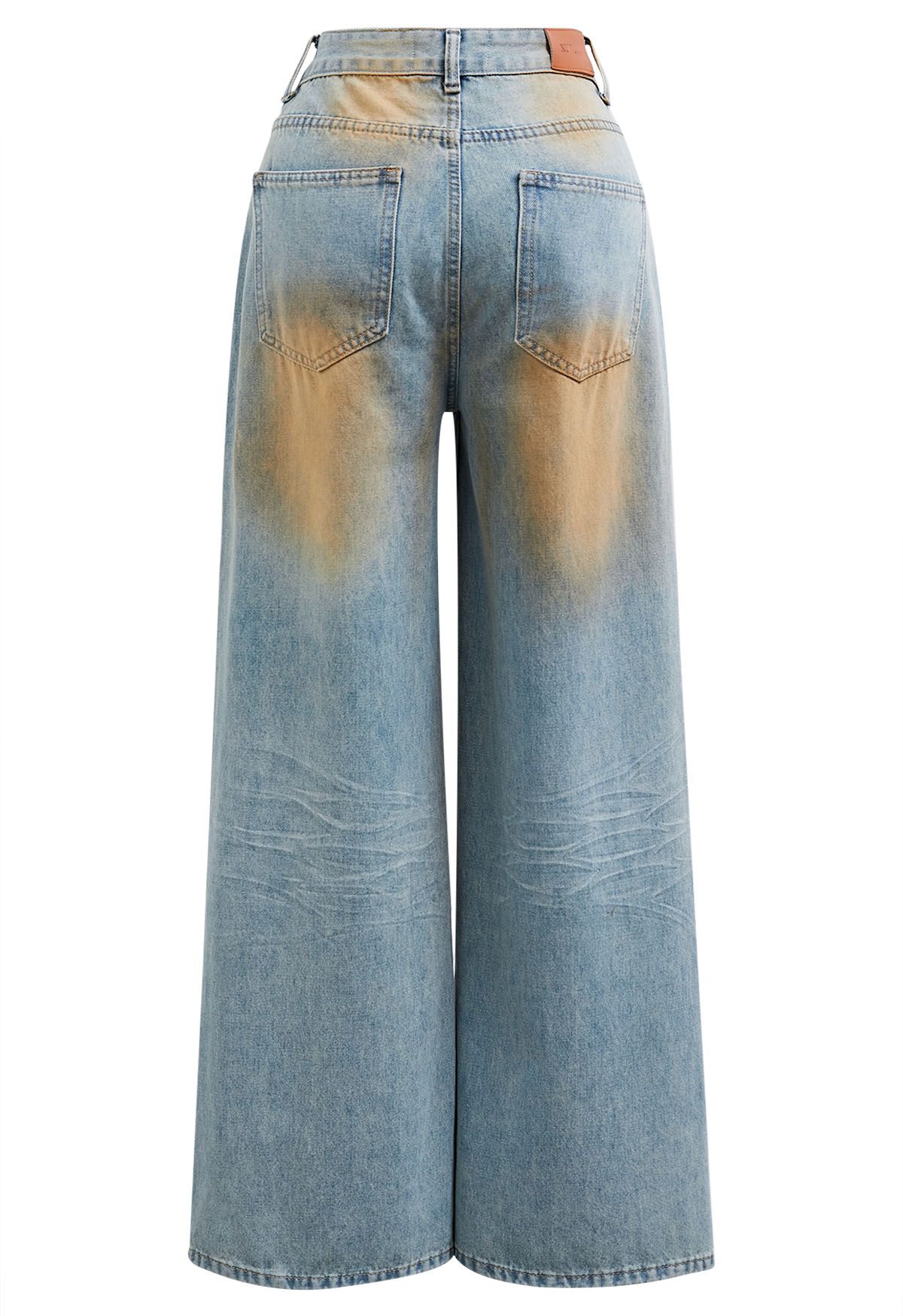 Jeans mit geradem Bein im Dirty-Dye-Design