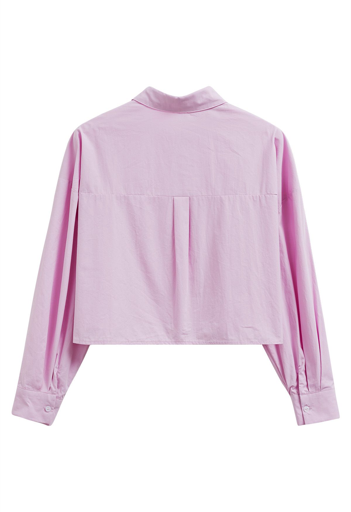 Schickes Button-Down-Crop-Shirt in Rosa