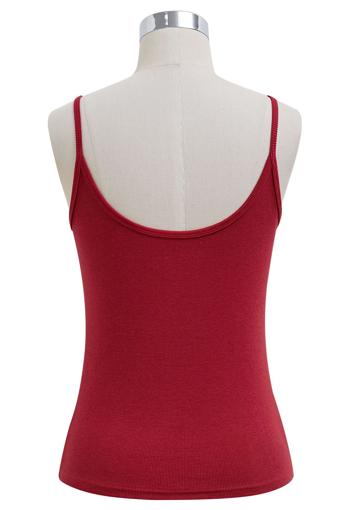 Simplicity – Camisole-Oberteil mit Knopfleiste vorn in Rot
