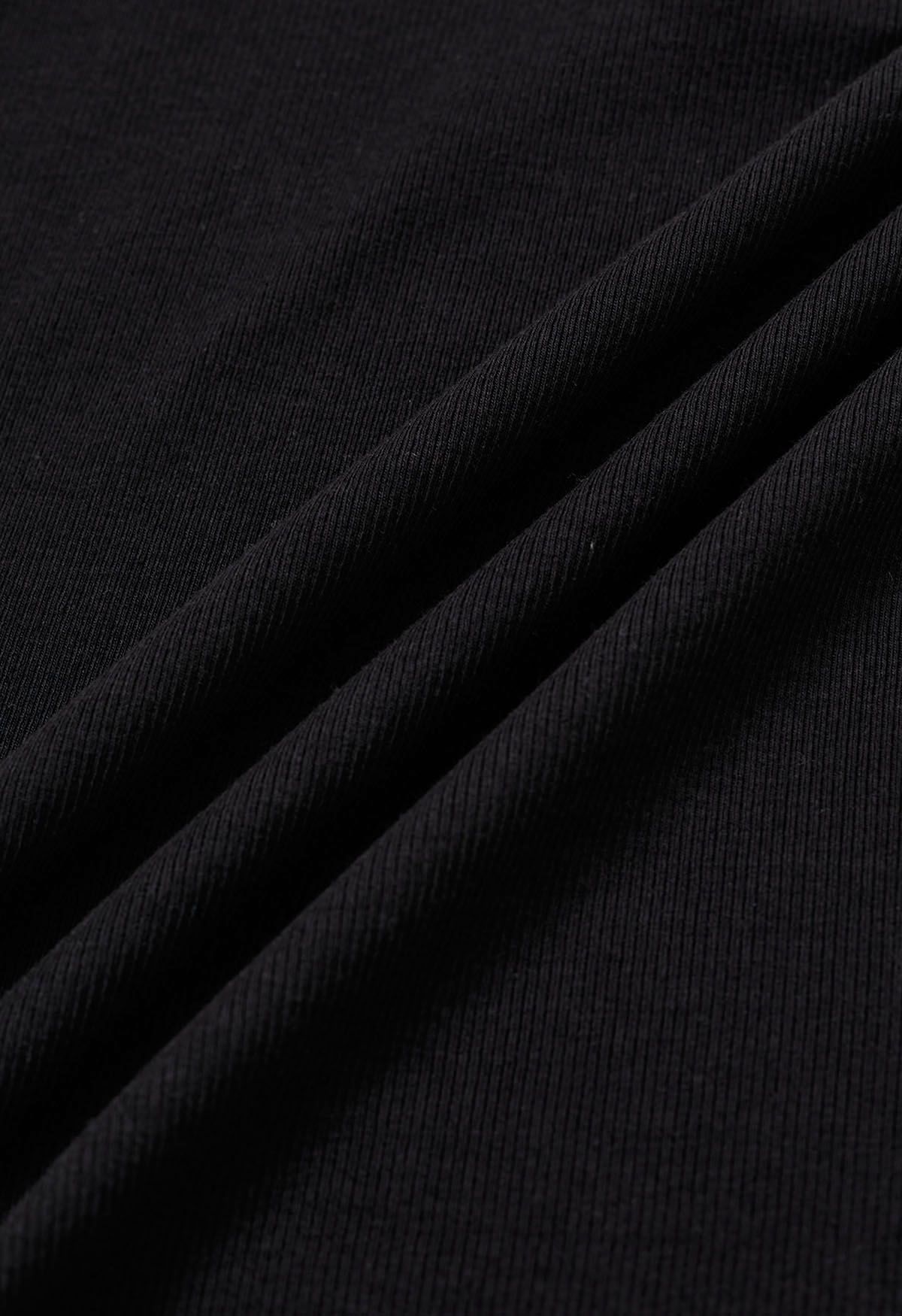 Simplicity – Camisole-Oberteil mit Knopfleiste vorn in Schwarz