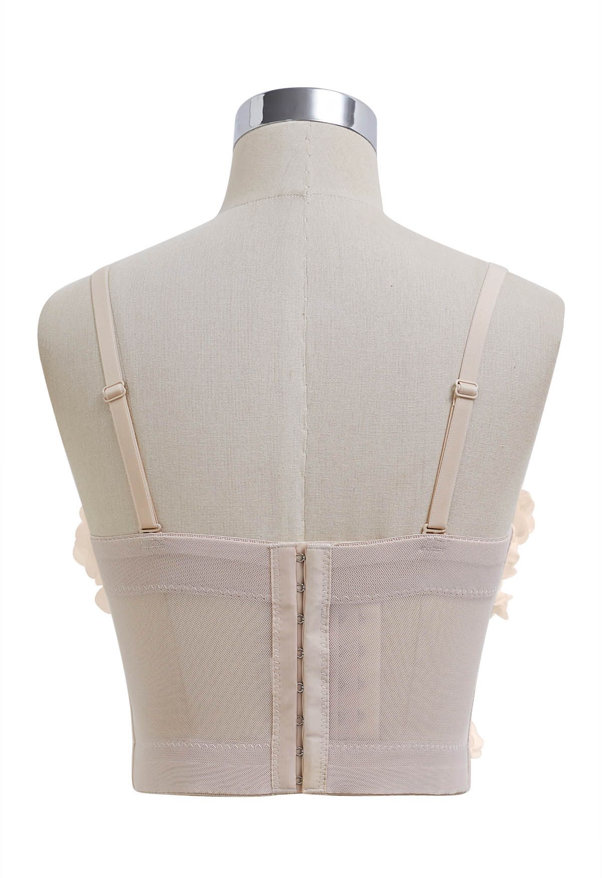 Pearly Petal Bustier-Crop-Top in Creme