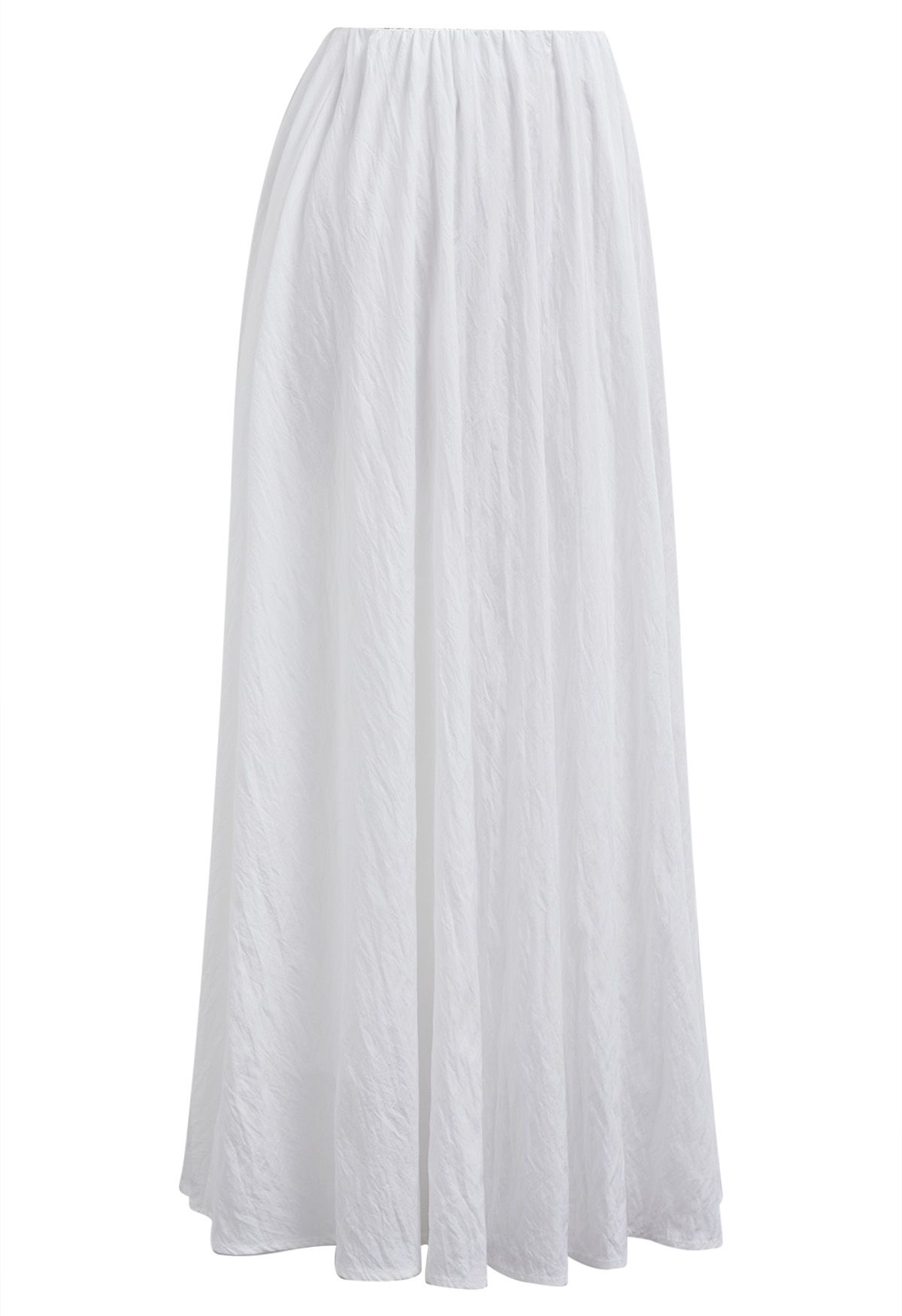 Graceful Breeze – Maxirock mit elastischer Taille in Weiß
