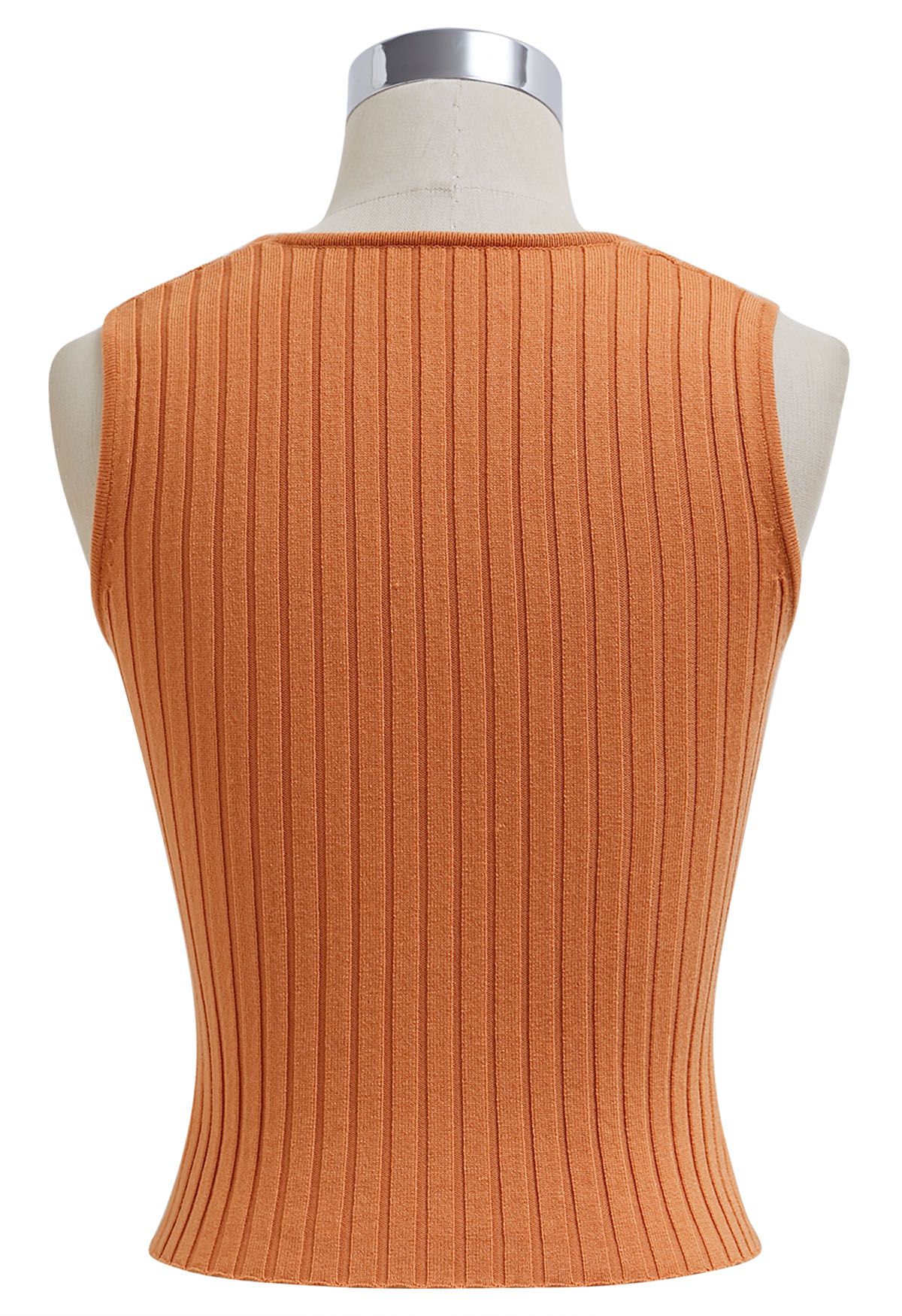 Schmeichelhaft sitzendes geripptes Tanktop in Orange