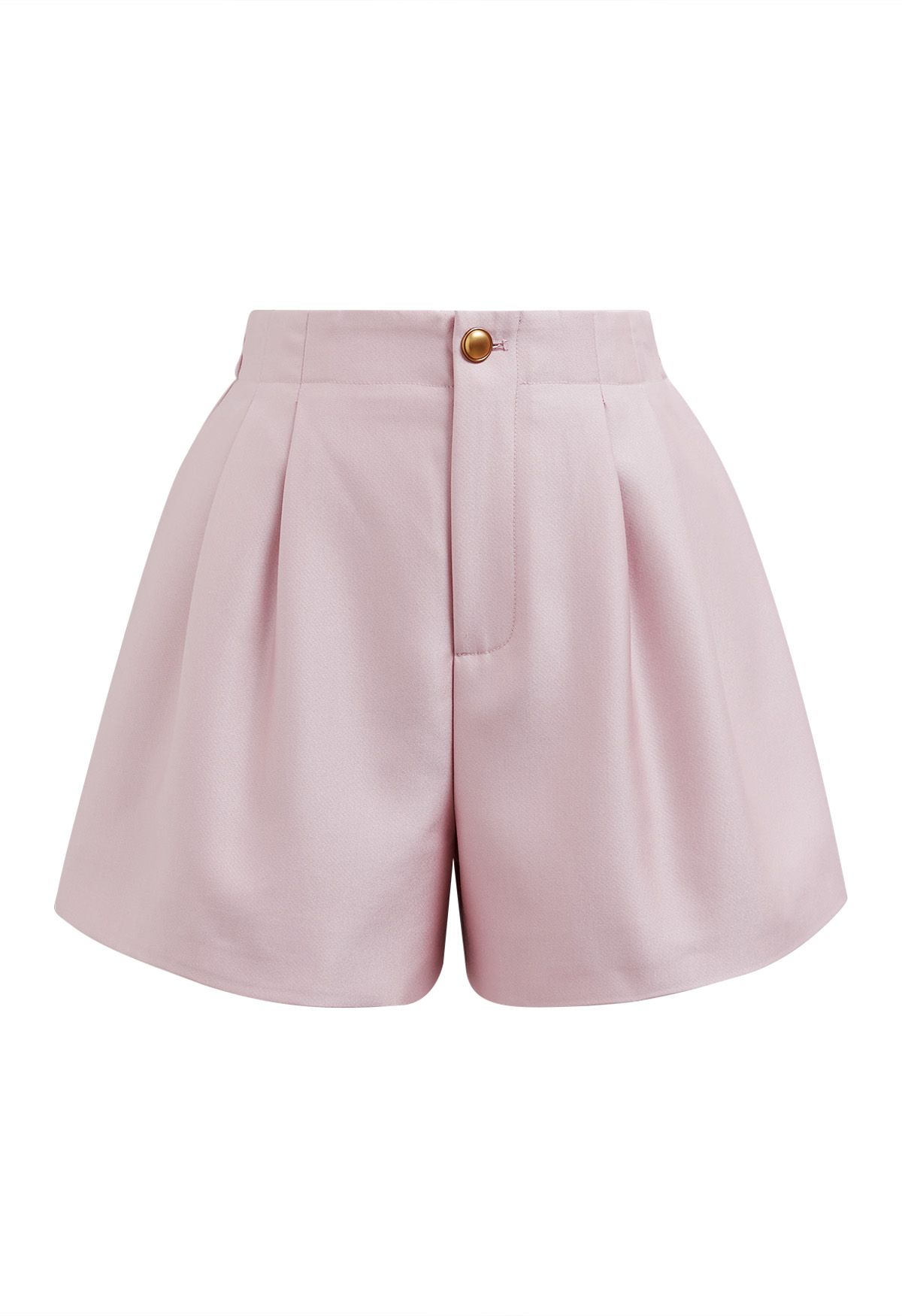 Shorts mit Seitentaschen und goldenem Knopf in Rosa