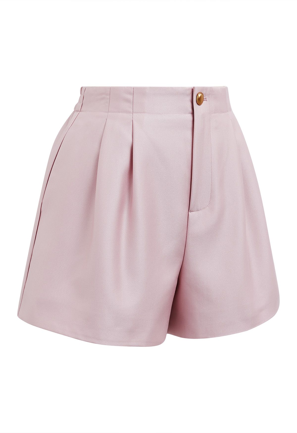 Shorts mit Seitentaschen und goldenem Knopf in Rosa