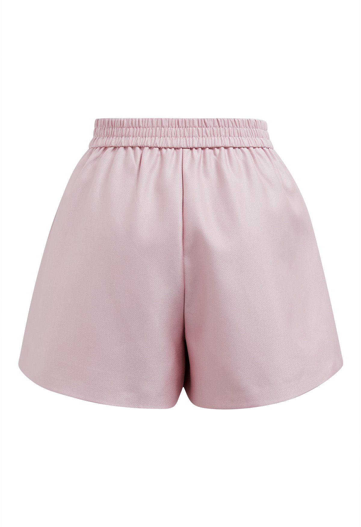 Shorts mit Seitentaschen und goldenem Knopf in Rosa