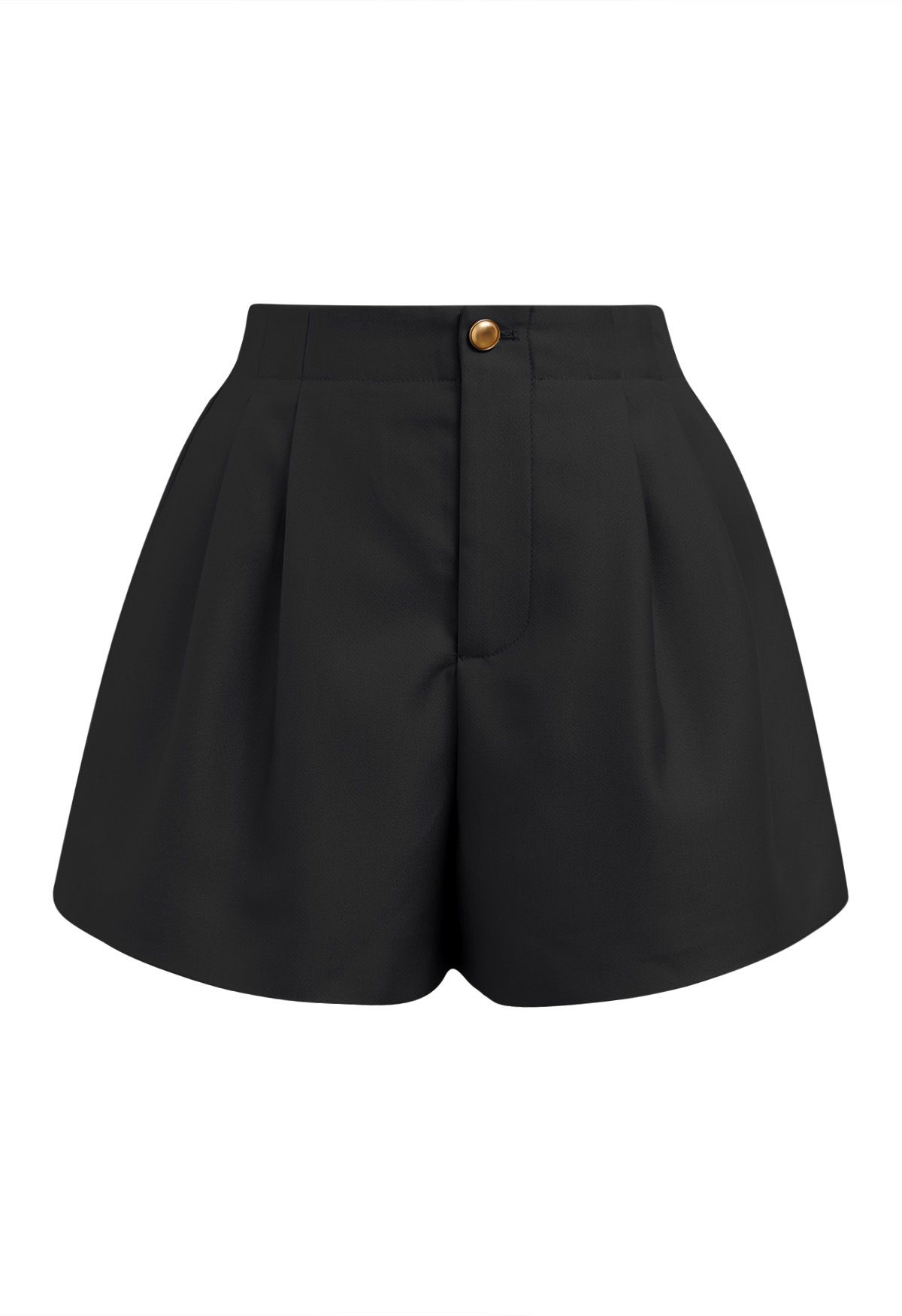 Shorts mit Seitentaschen und goldenem Knopf in Schwarz