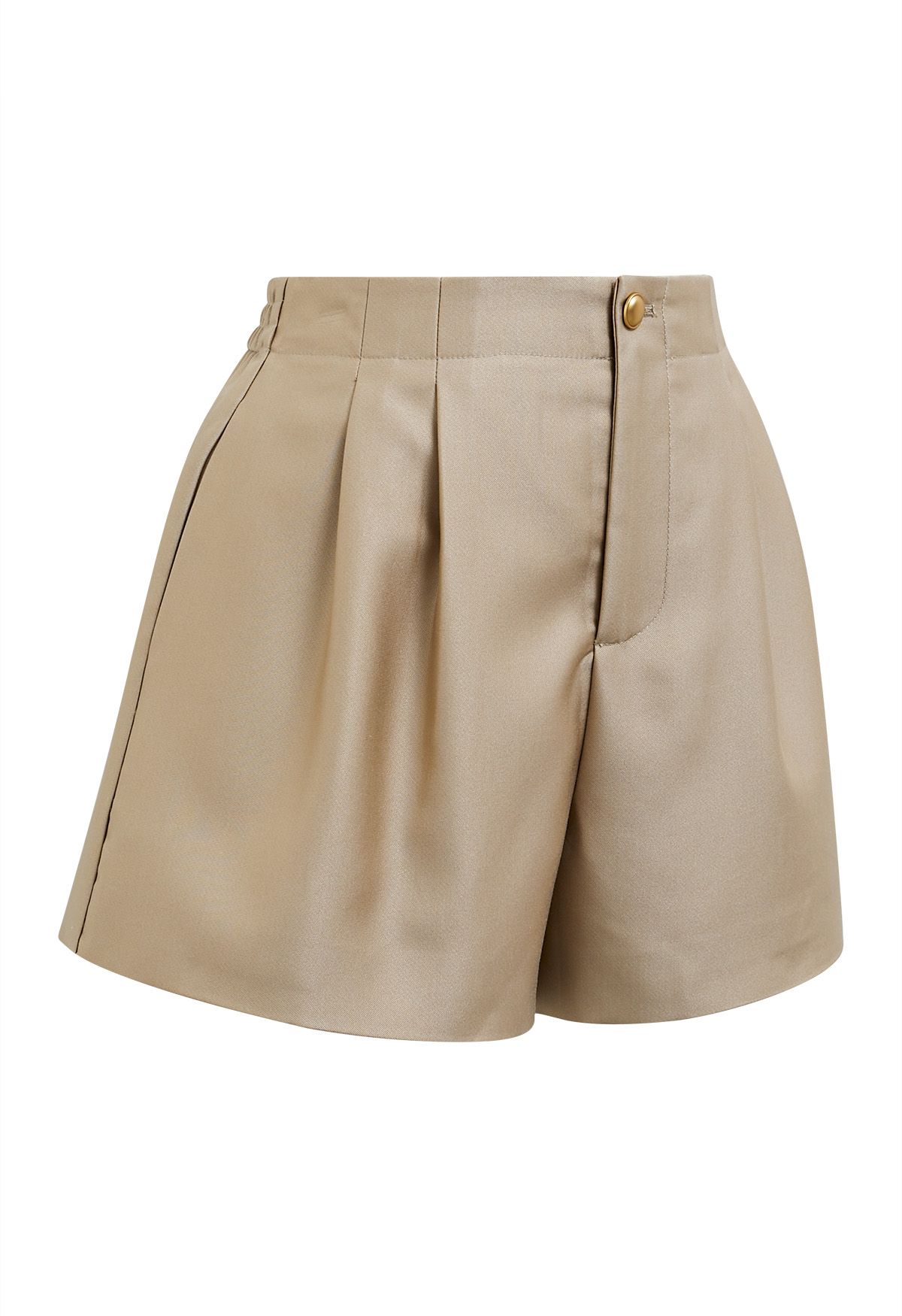 Shorts mit goldenen Knöpfen und Seitentaschen in Gold