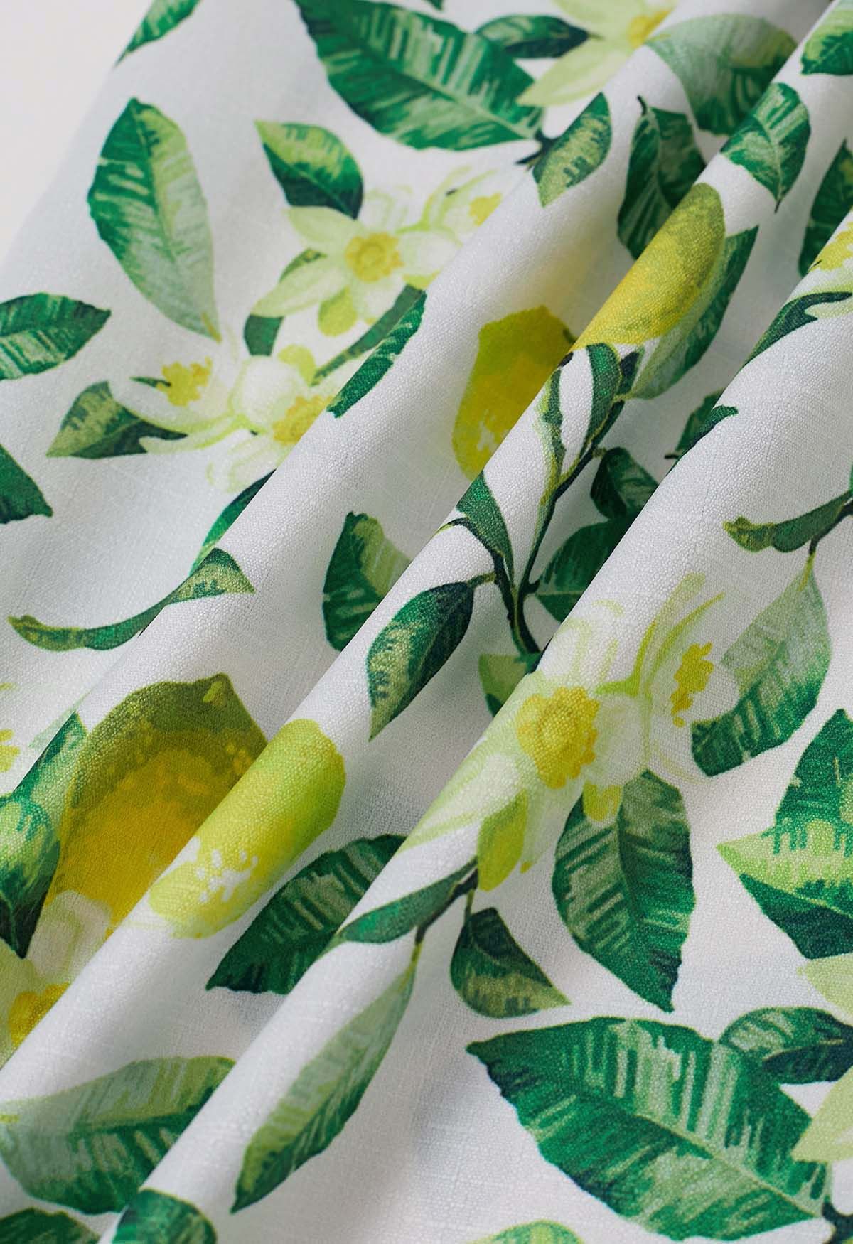 Hose mit weitem Bein und „Fresh Lemon“-Print