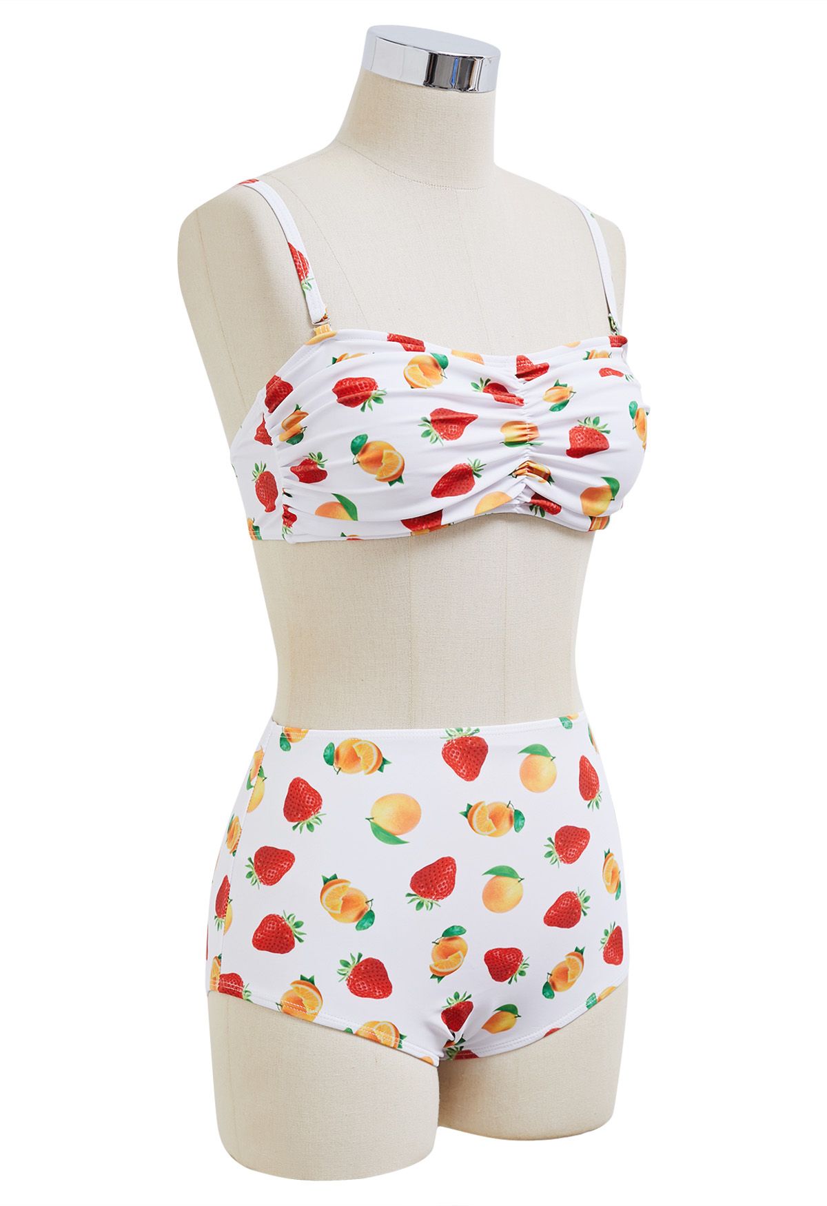 Bikini-Set mit Frucht-Print in Weiß