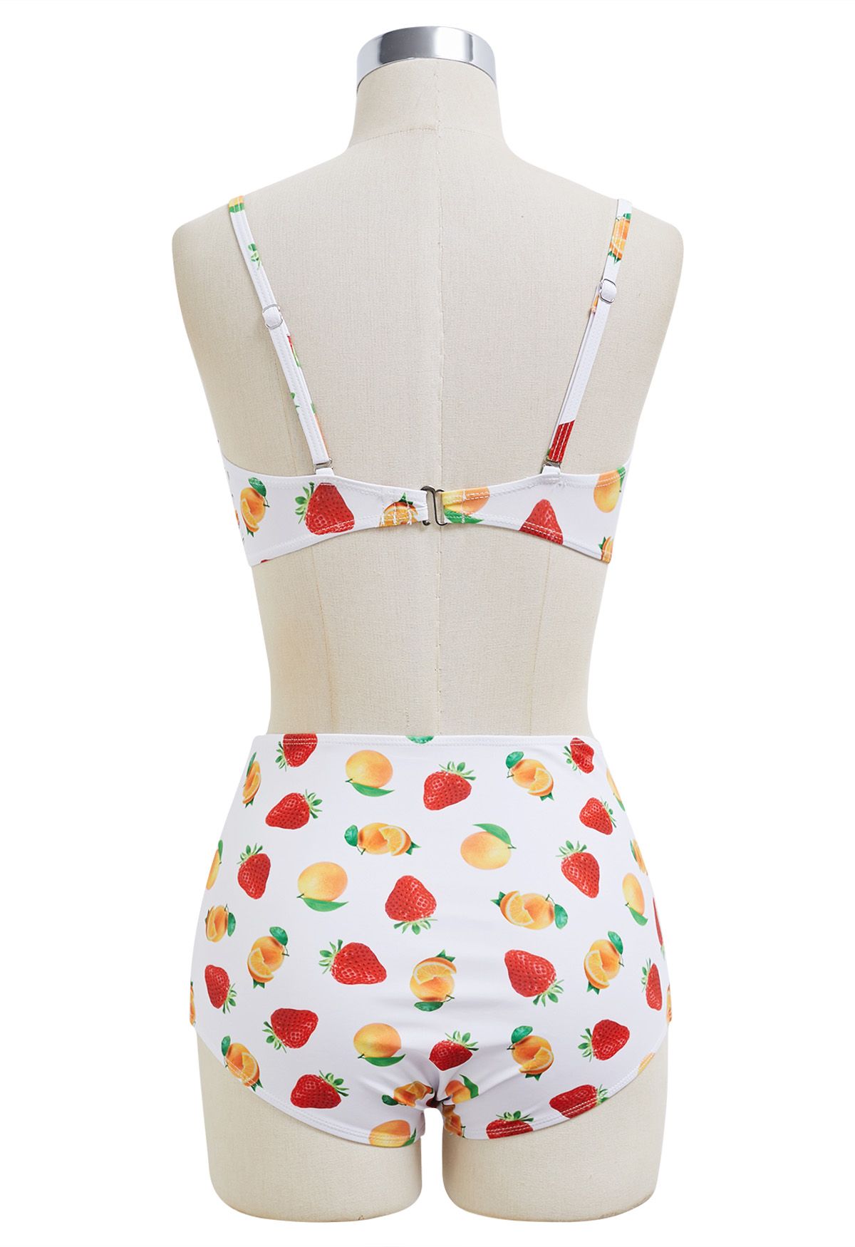 Bikini-Set mit Frucht-Print in Weiß